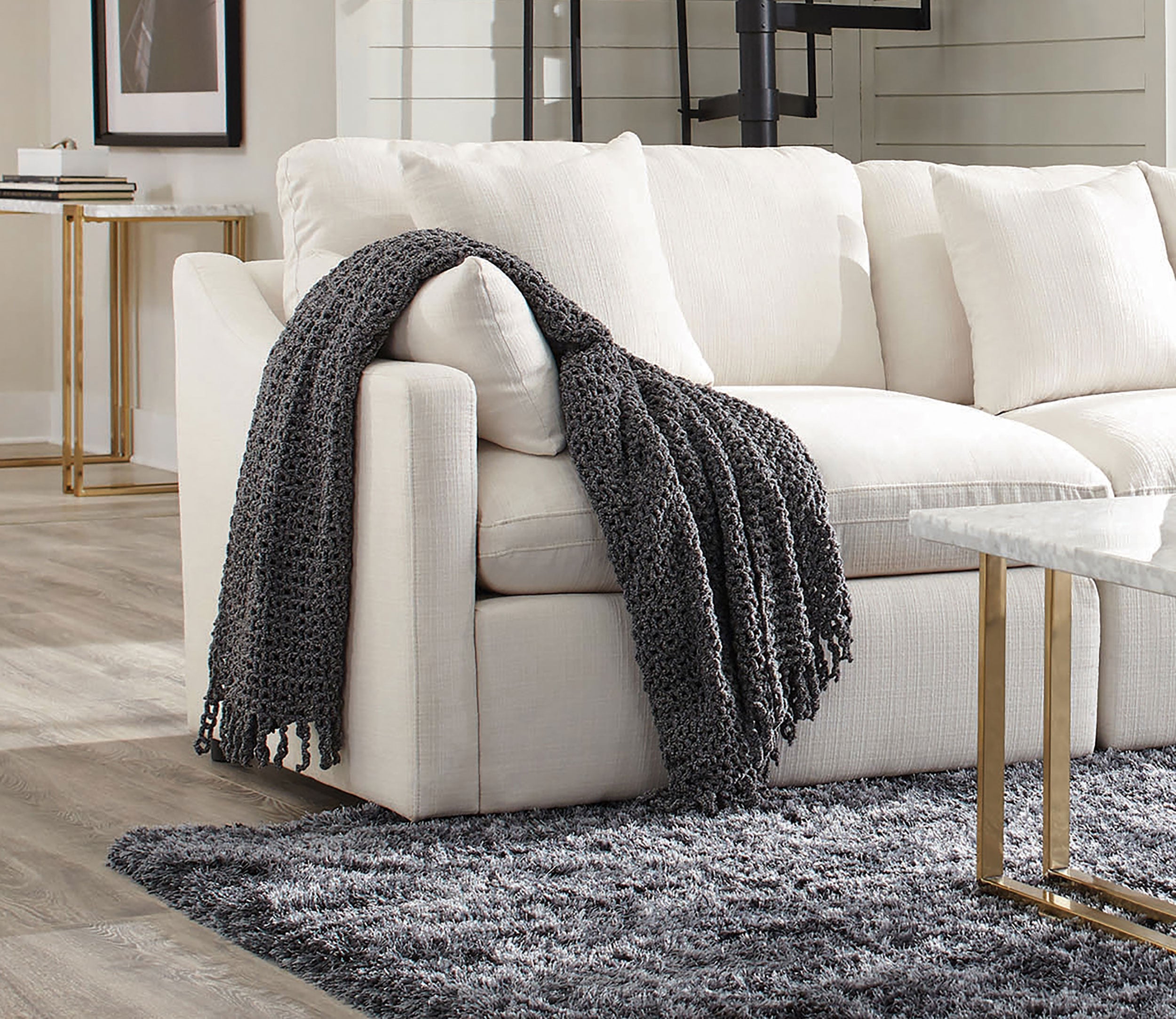 Hobson Upholstered LAF Chair Ivory — view 2