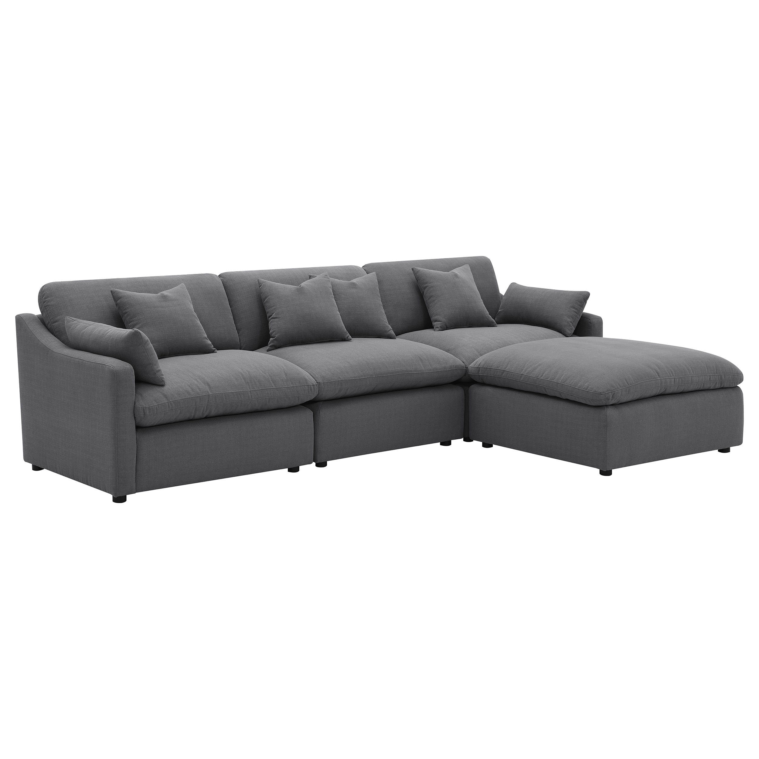 Hobson 4-piece Upholstered Modular Sectional Sofa Charcoal — view 2