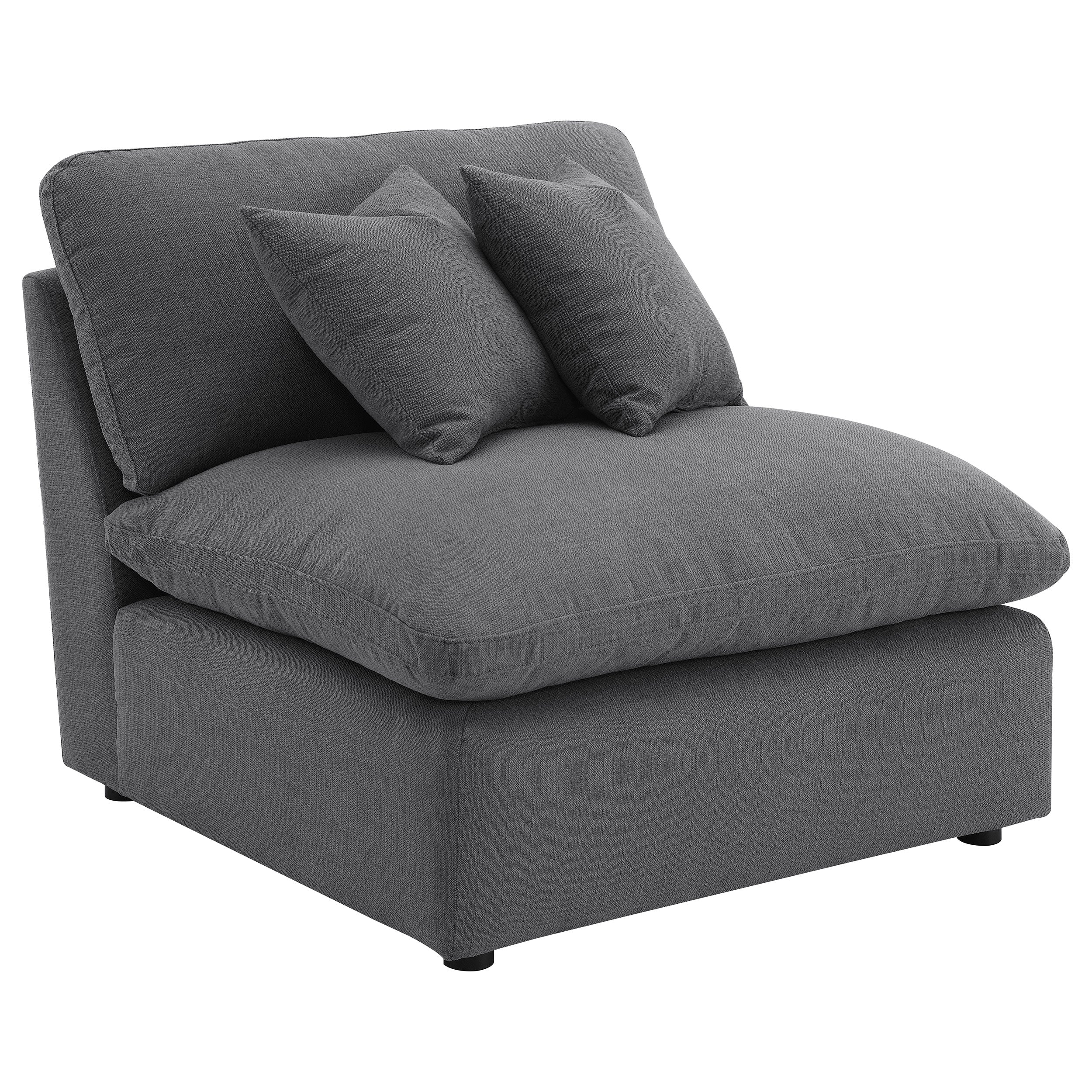 Hobson Upholstered Armless Chair Charcoal — view 1