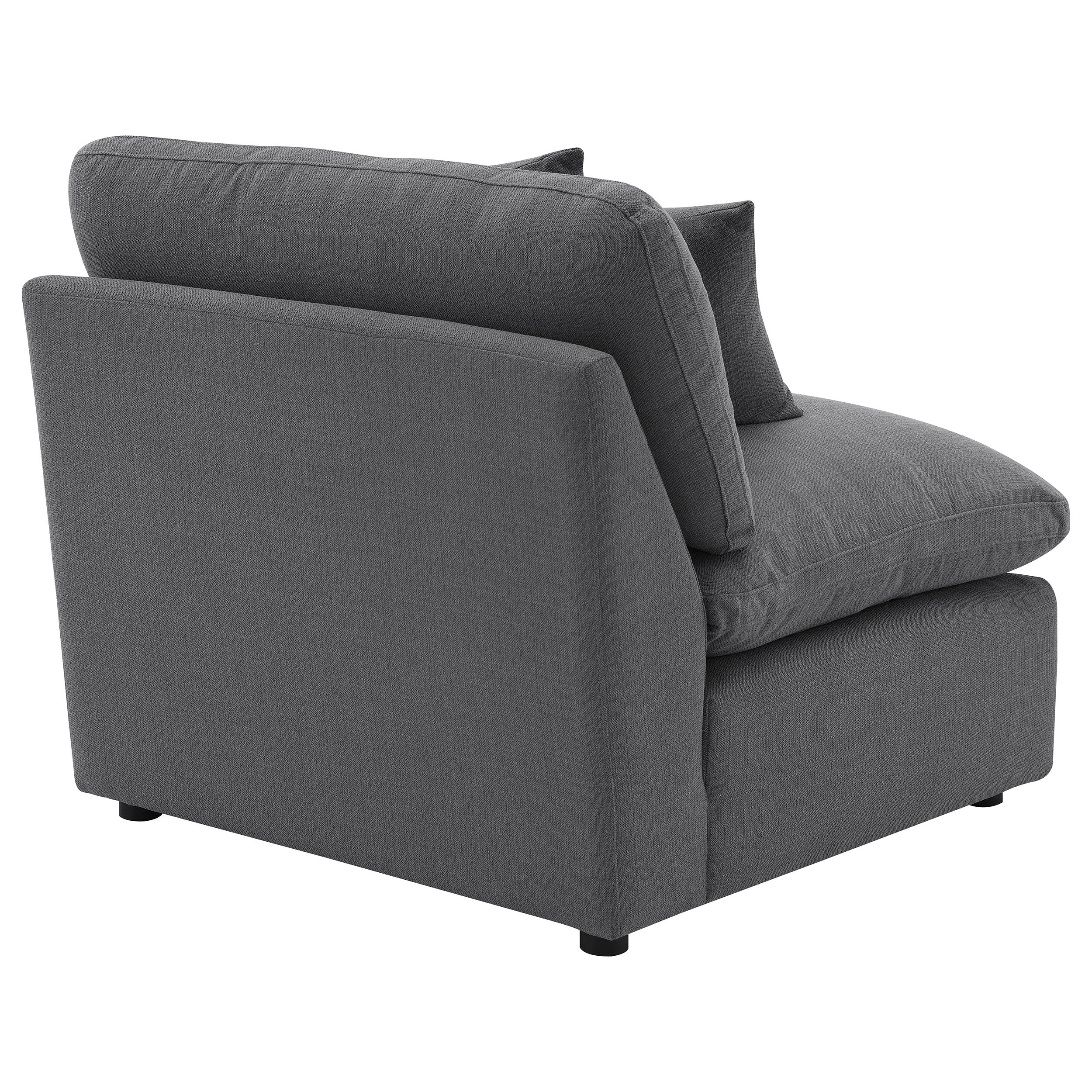 Hobson Upholstered Armless Chair Charcoal — view 7