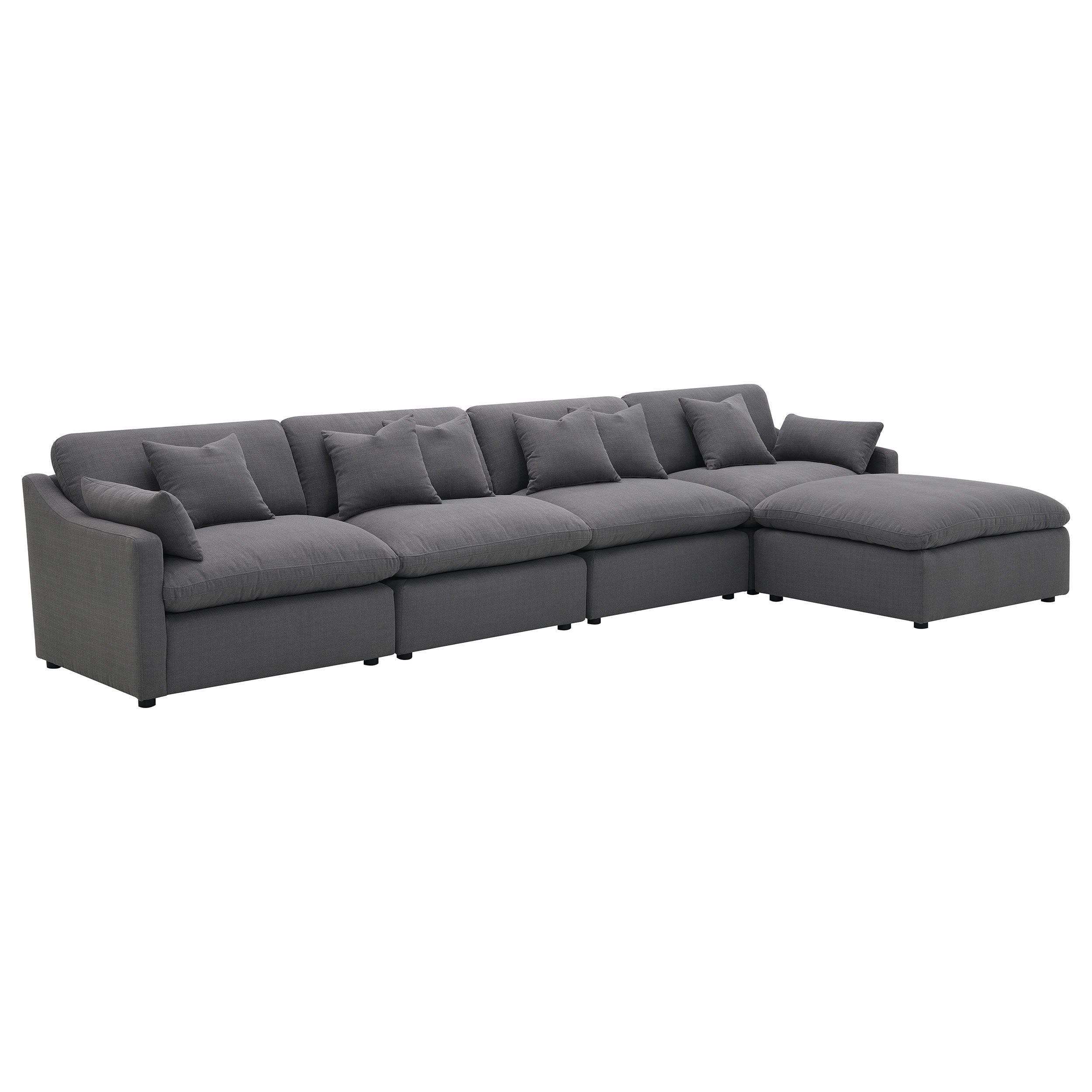 Hobson Upholstered Armless Chair Charcoal — view 12