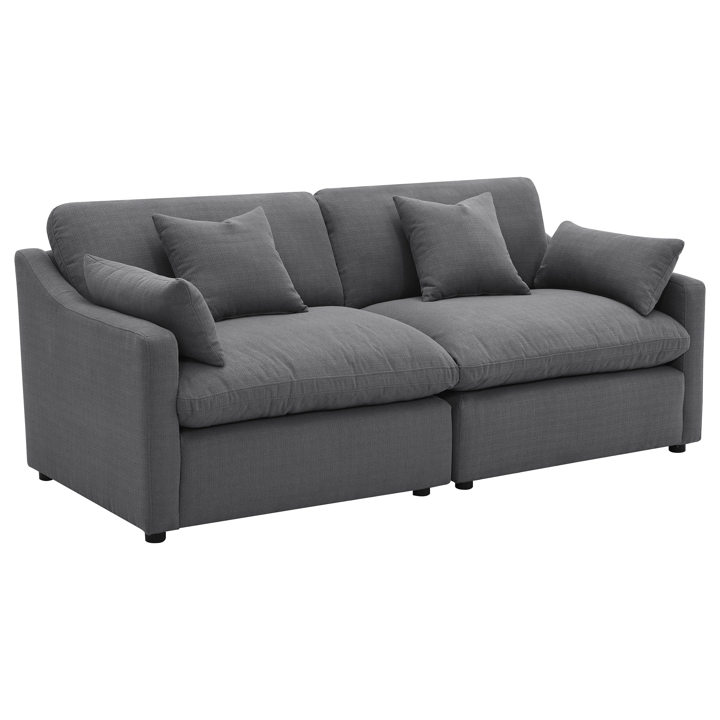 Hobson Upholstered Armless Chair Charcoal — view 15