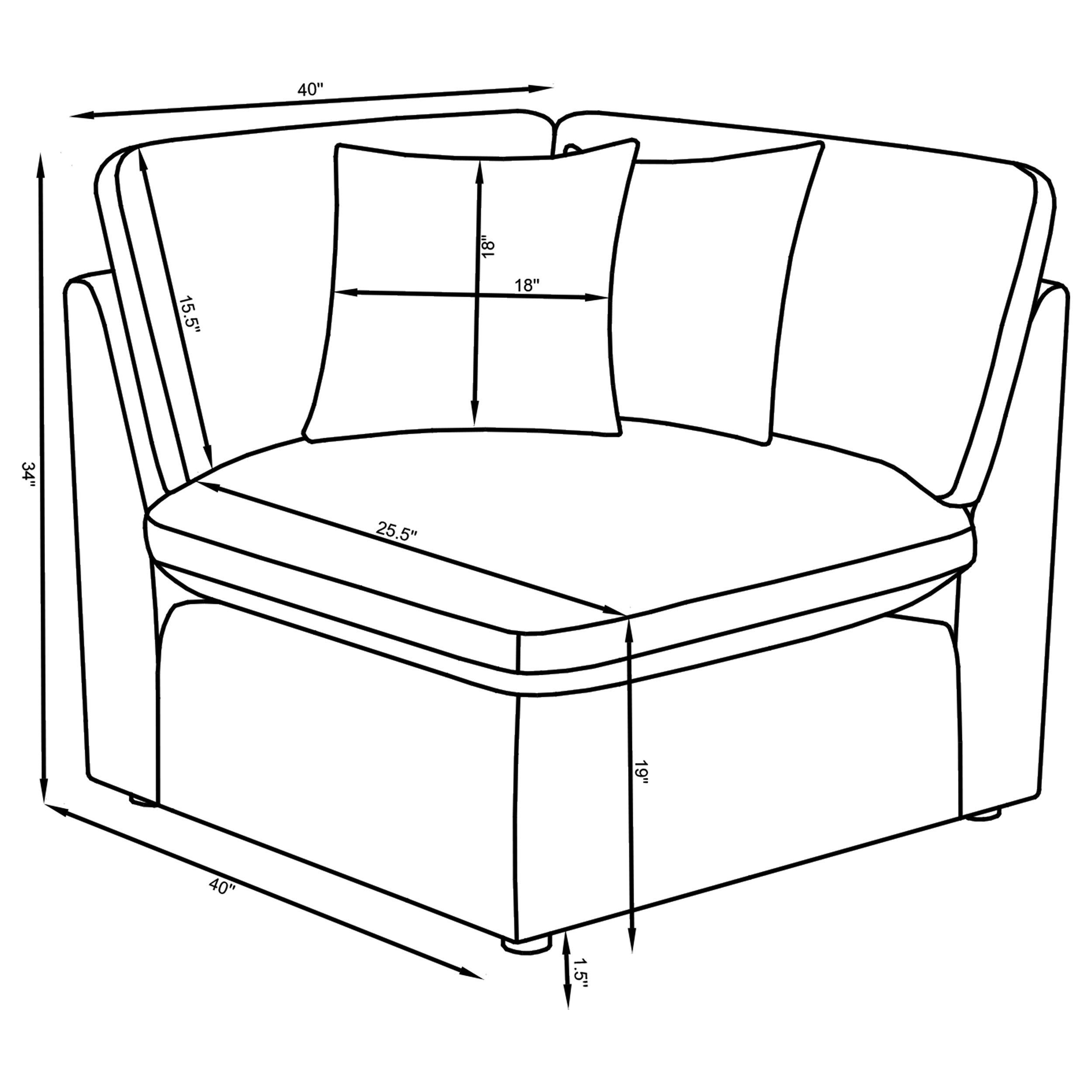 Hobson Upholstered Corner Charcoal — view 10