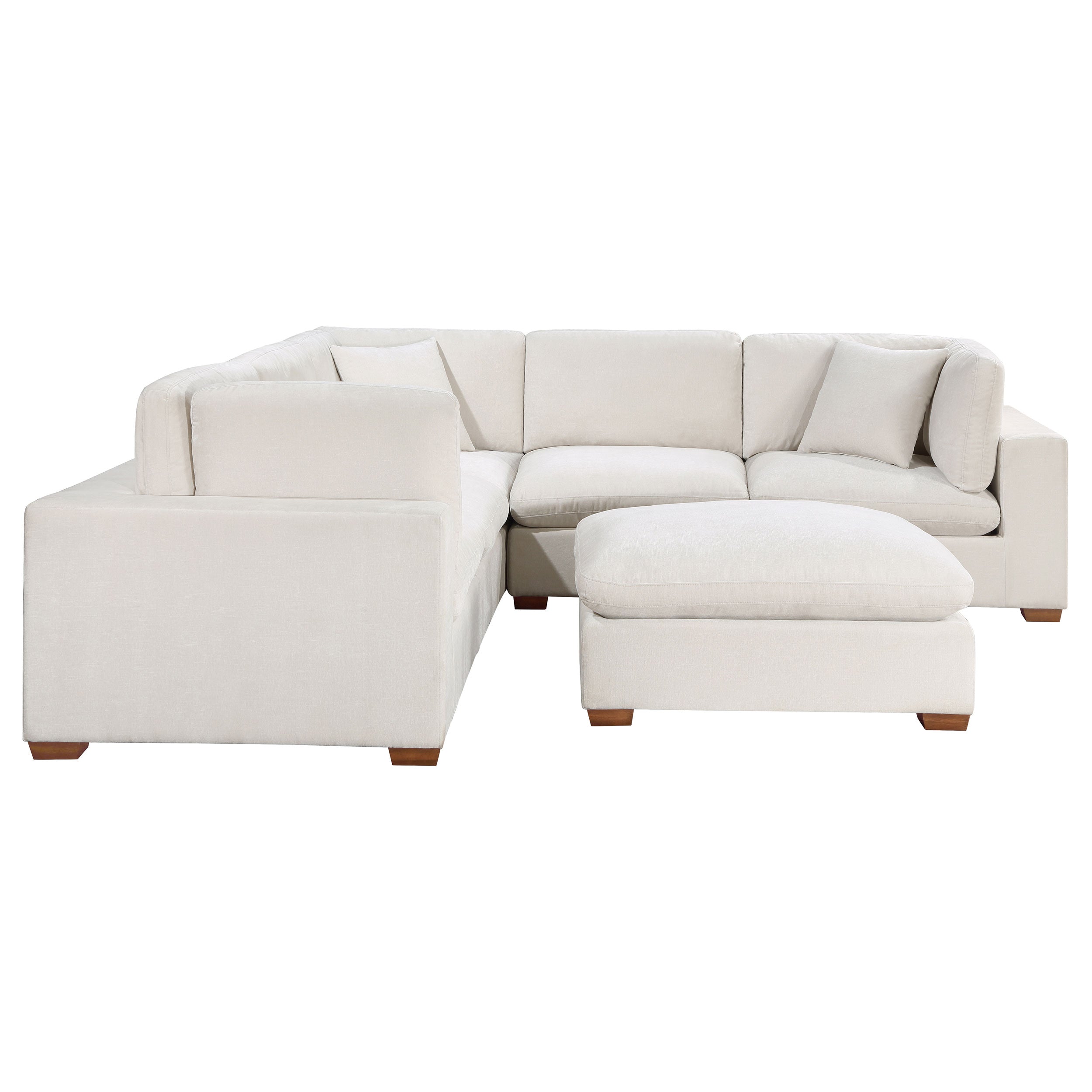 Lakeview 6-piece Upholstered Modular Sectional Sofa Ivory — view 3