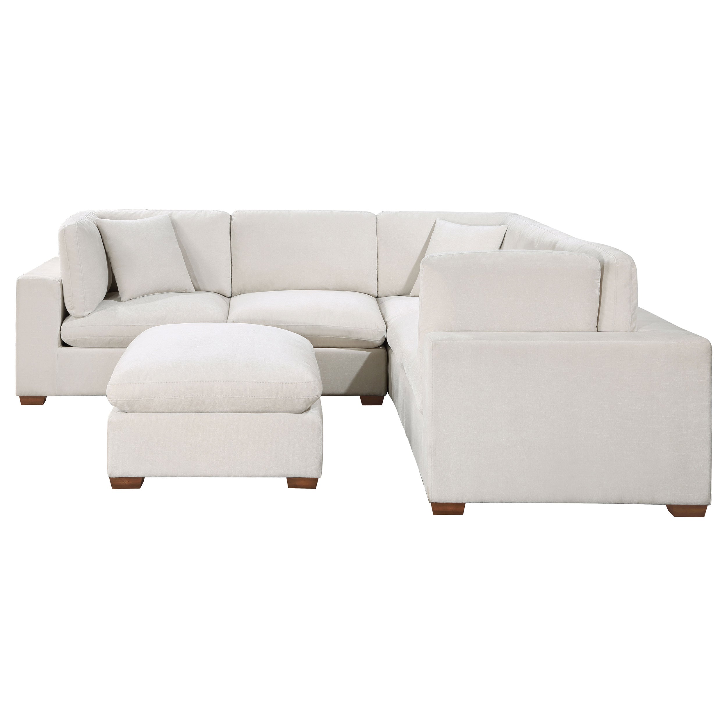 Lakeview 6-piece Upholstered Modular Sectional Sofa Ivory — view 5