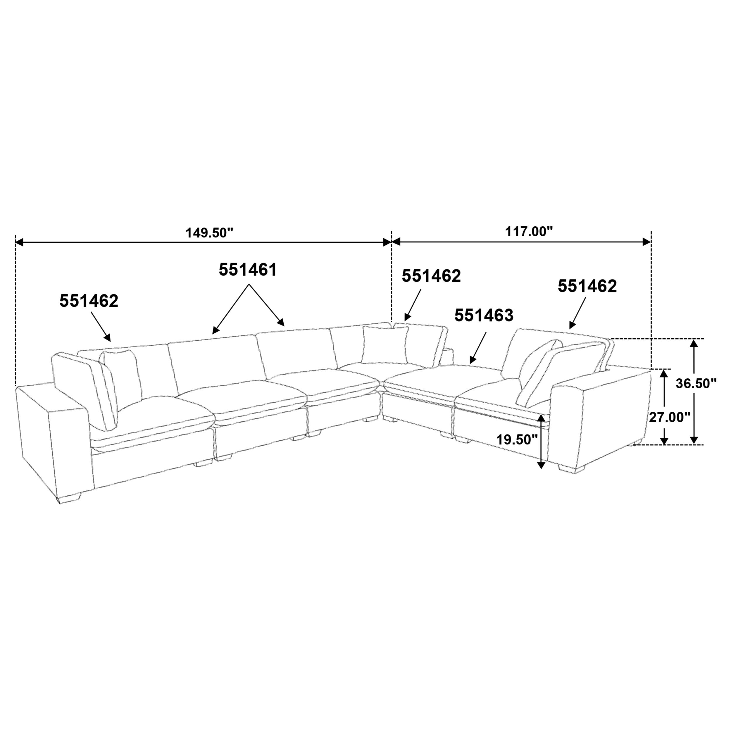 Lakeview 6-piece Upholstered Modular Sectional Sofa Ivory — view 7