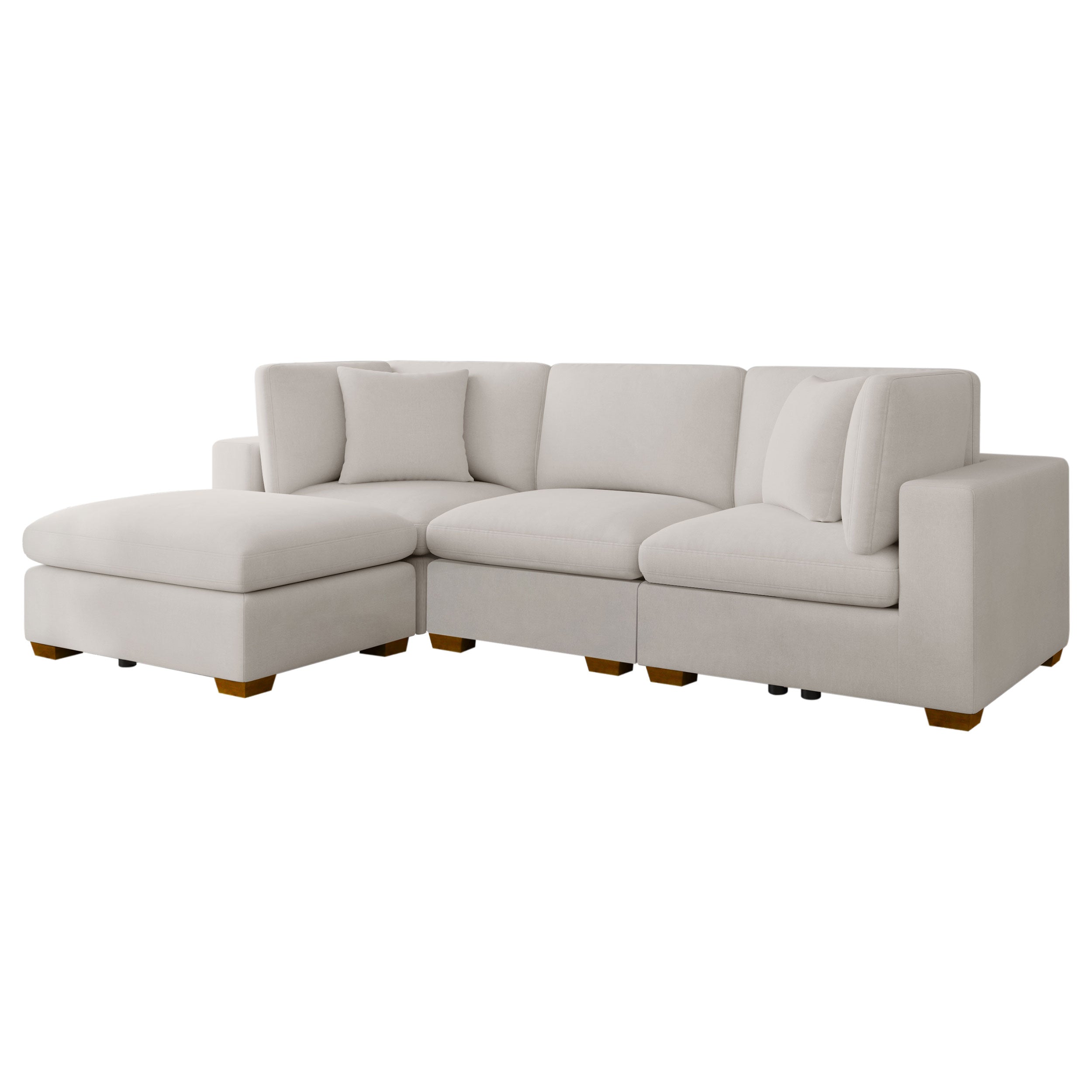 Lakeview 5-piece Upholstered Modular Sectional Sofa Ivory — view 3