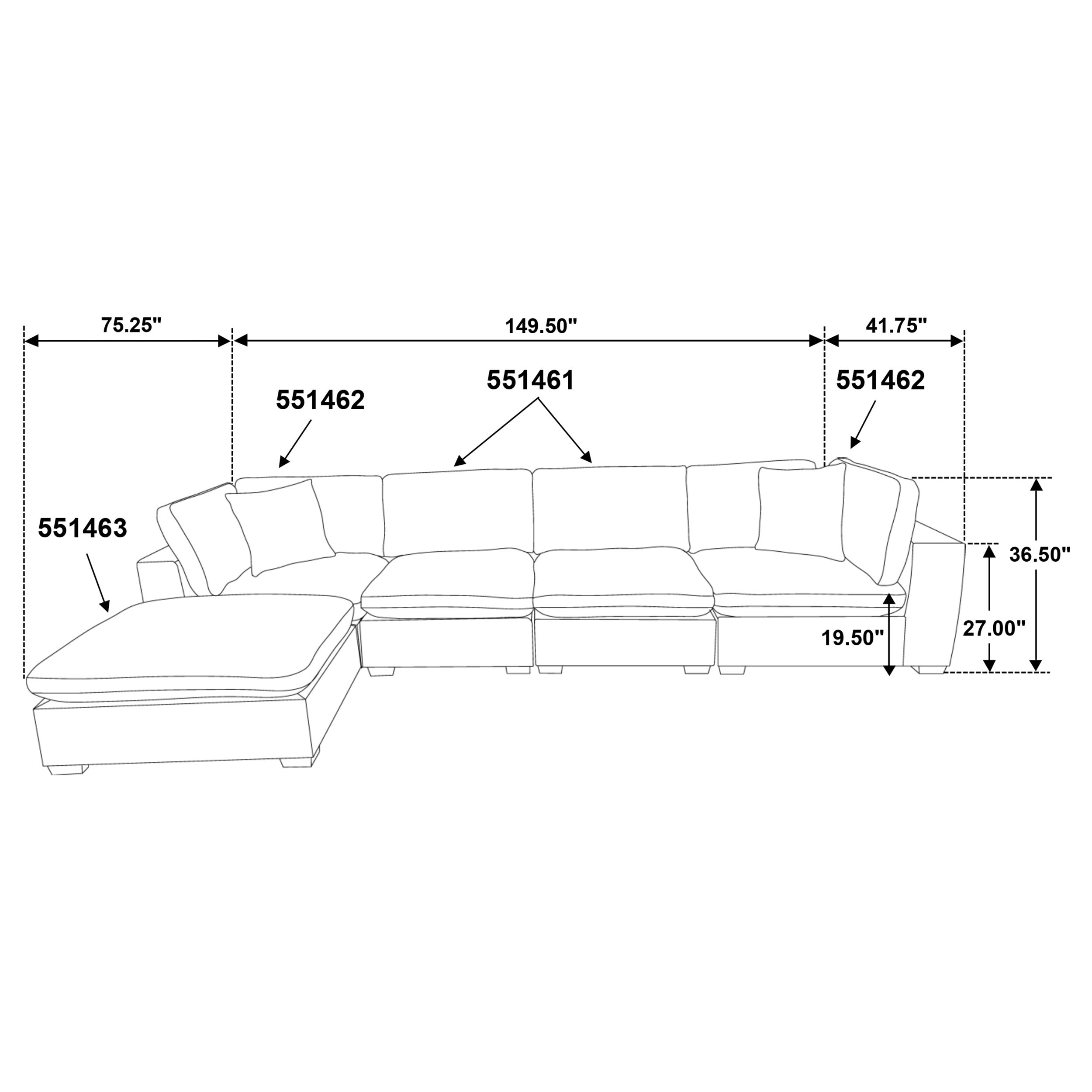 Lakeview 5-piece Upholstered Modular Sectional Sofa Ivory — view 15