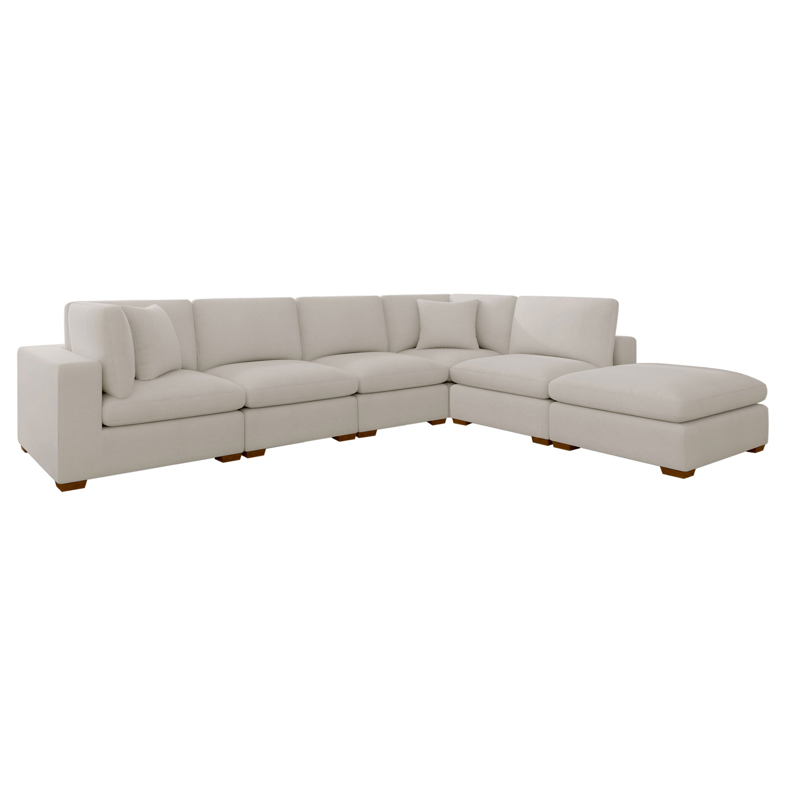 Lakeview 6-piece Upholstered Modular Sectional Sofa Ivory — view 3