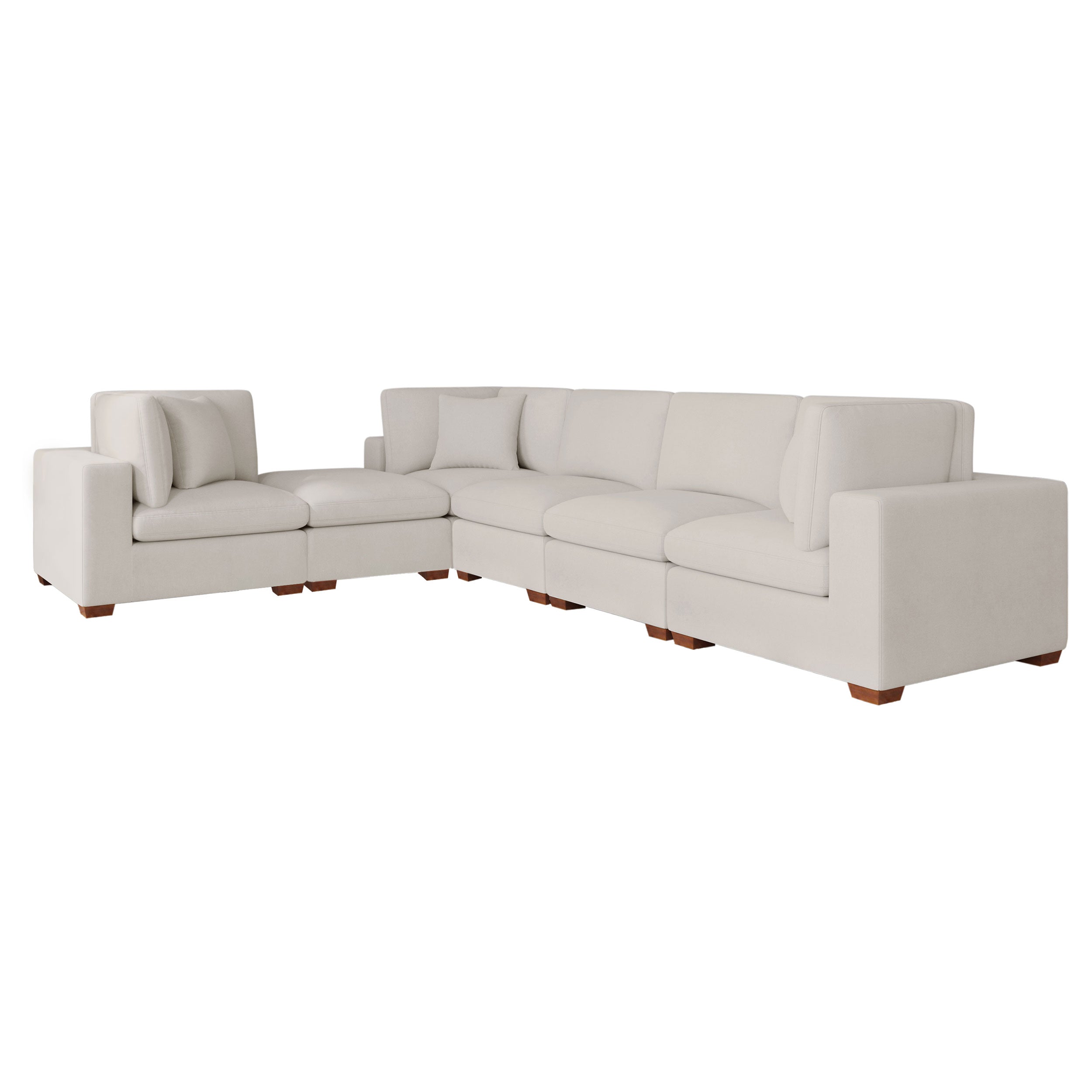 Lakeview 6-piece Upholstered Modular Sectional Sofa Ivory — view 4