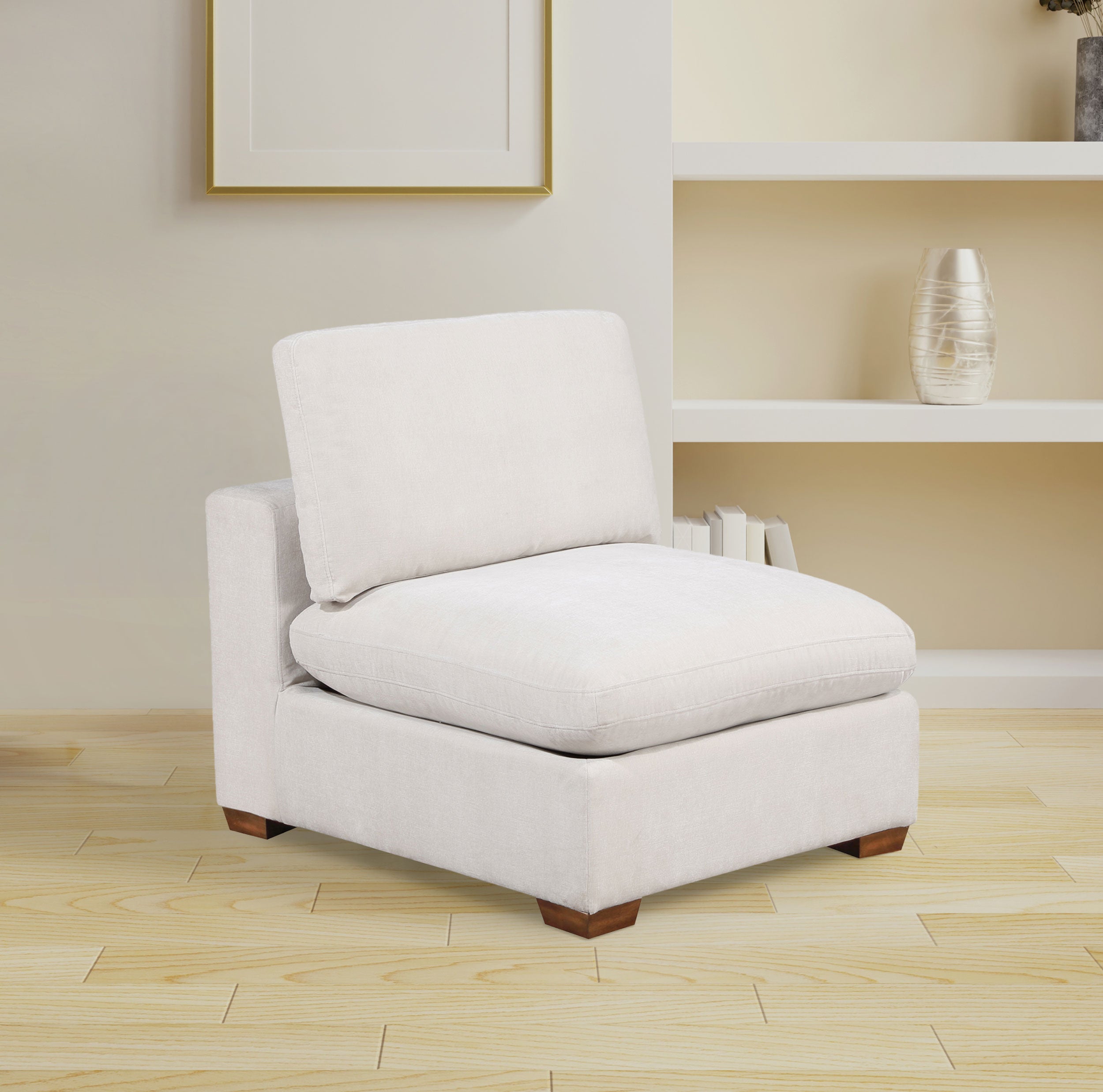 Lakeview Upholstered Armless Chair Ivory — view 2