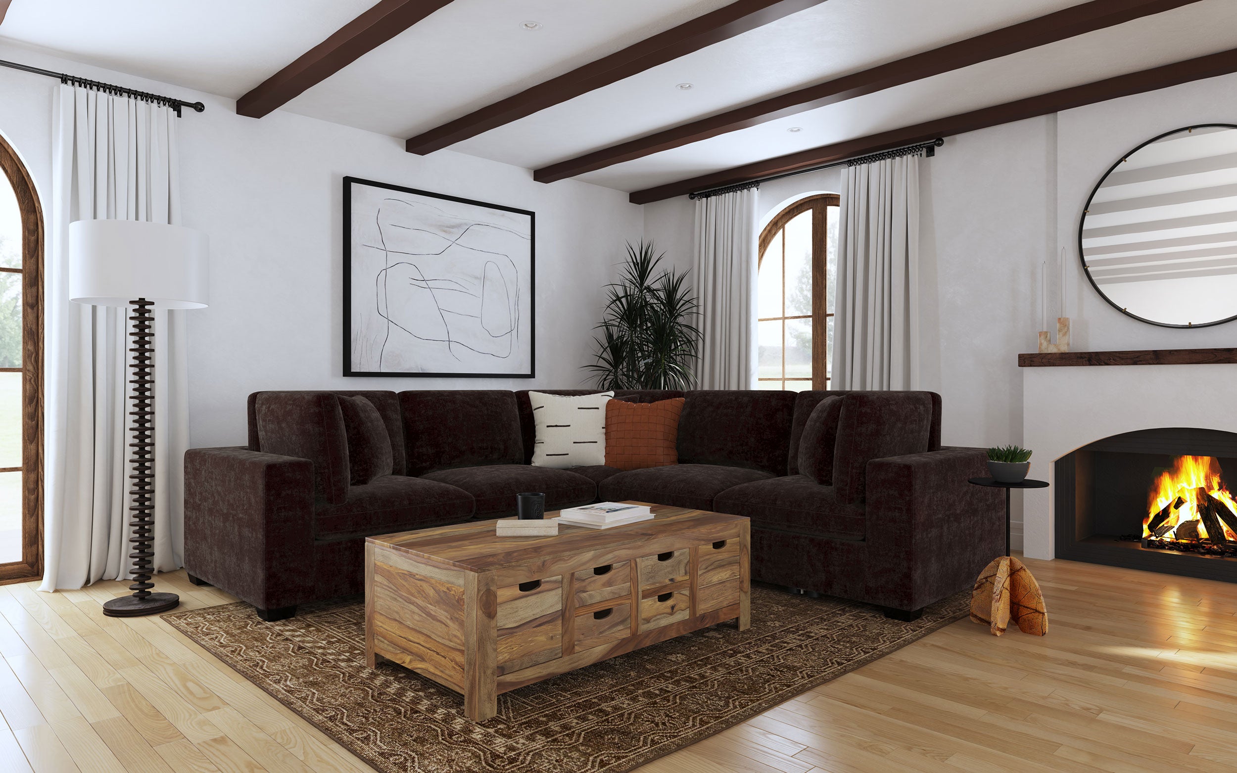 Lakeview 6-piece Upholstered Modular Sectional Chocolate — view 2