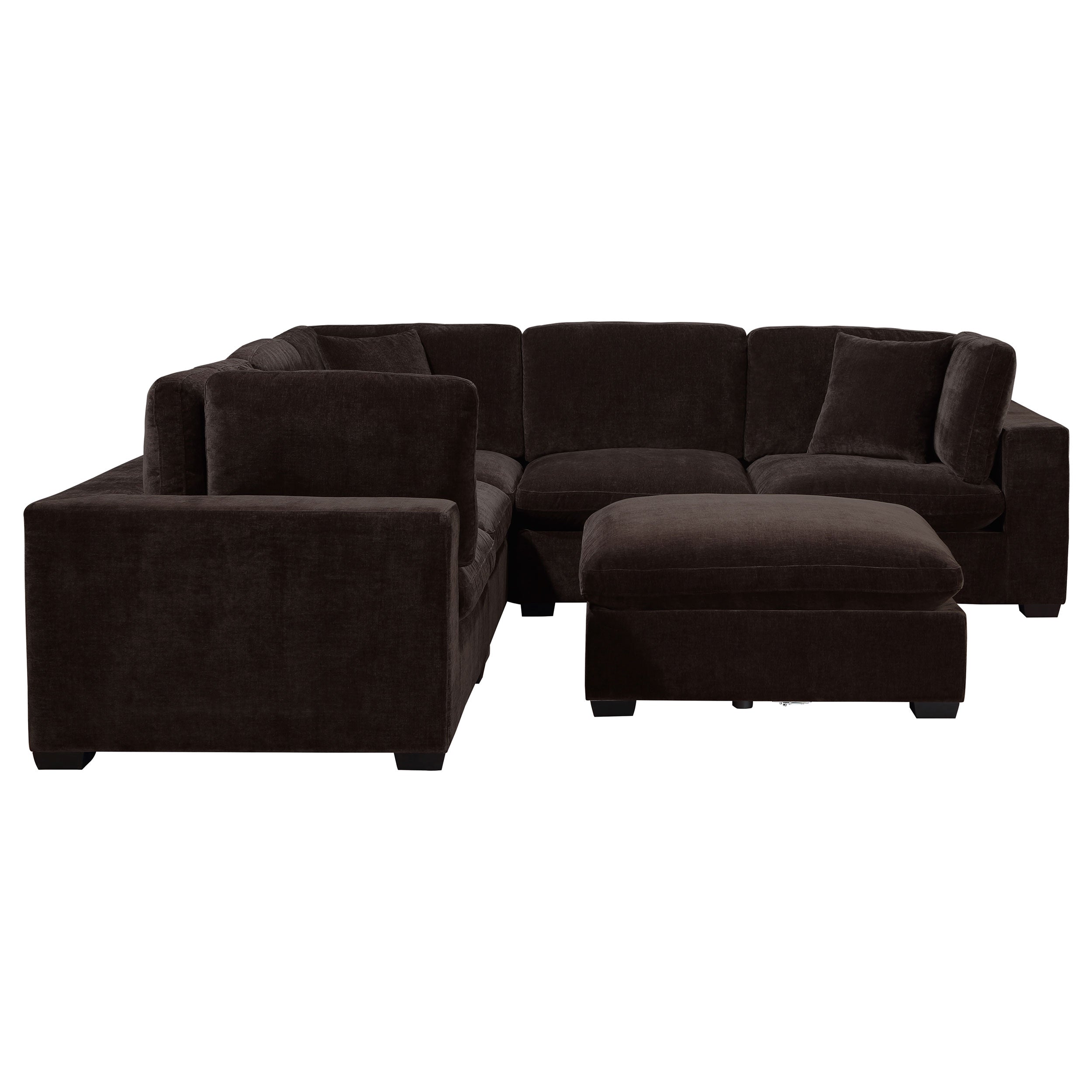 Lakeview 5-piece Upholstered Modular Sectional Chocolate — view 5
