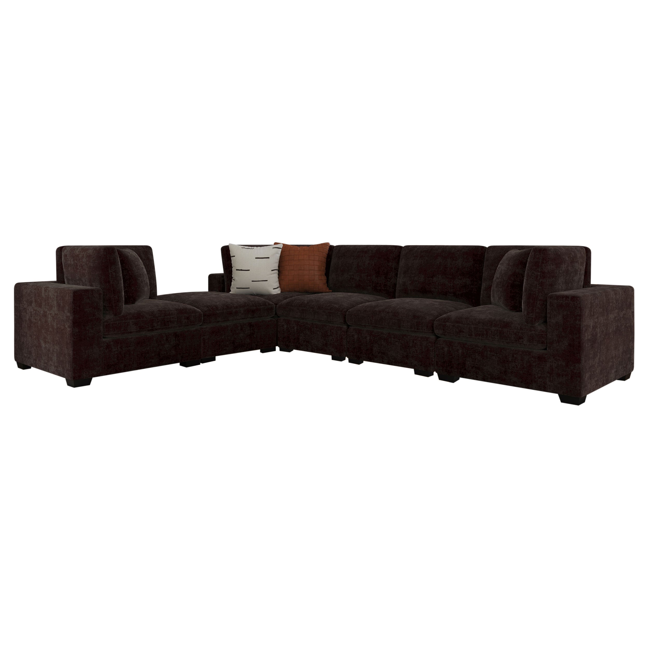 Lakeview 6-piece Upholstered Modular Sectional Chocolate — view 4