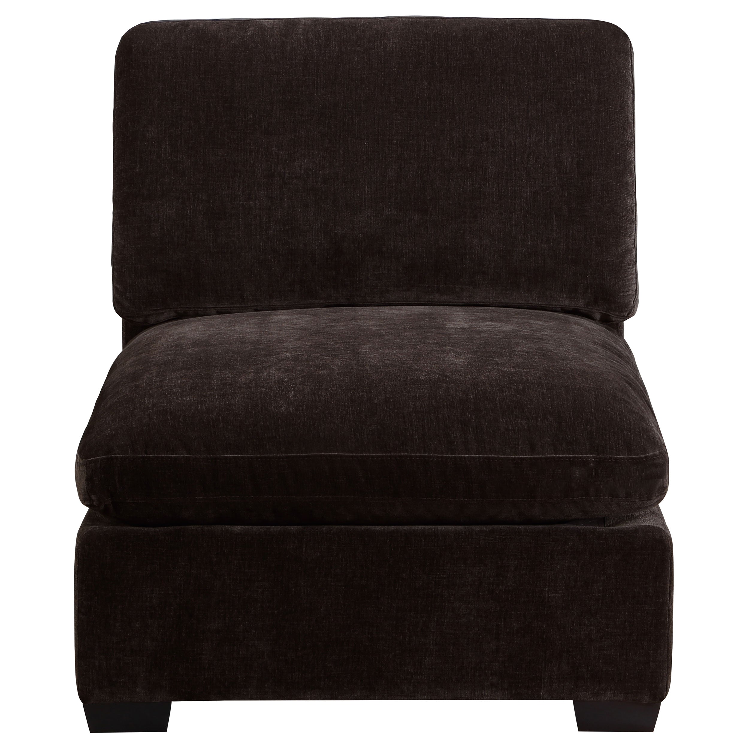 Lakeview Upholstered Armless Chair Dark Chocolate — view 3