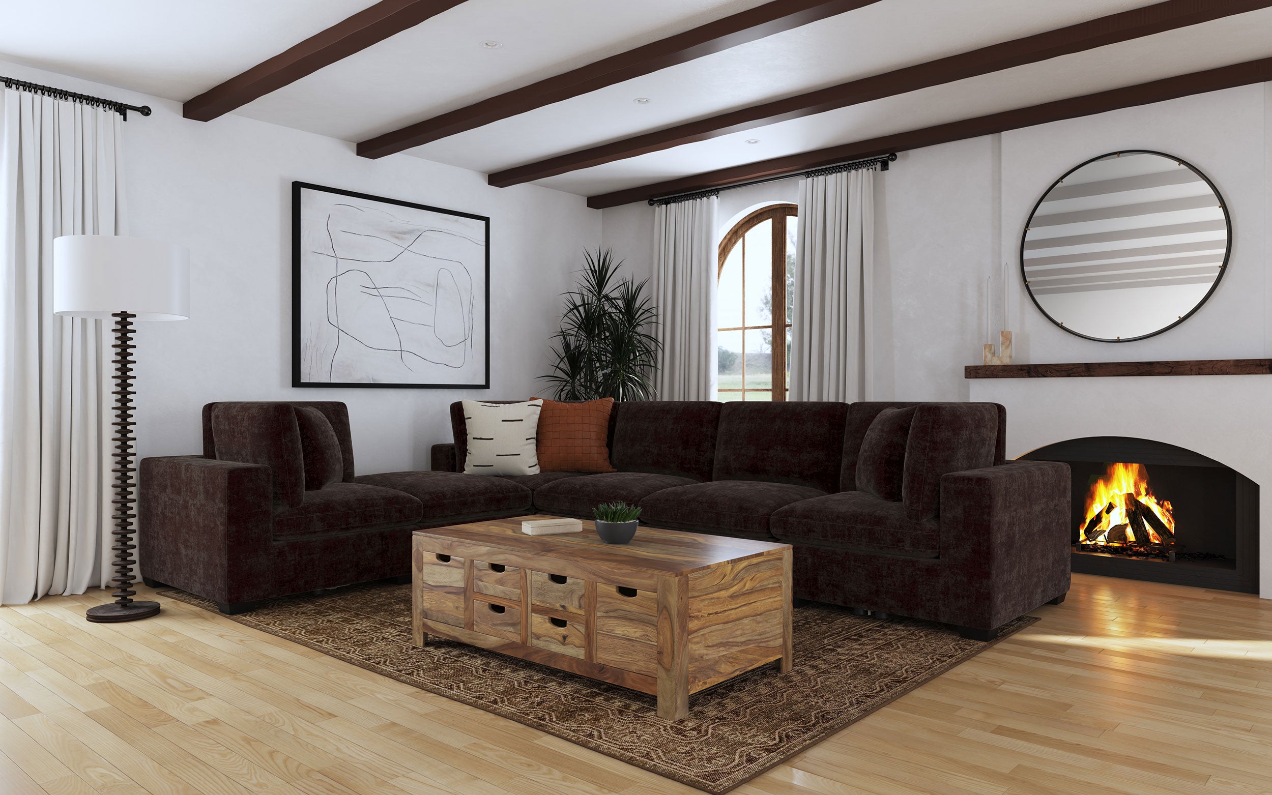 Lakeview Upholstered Armless Chair Dark Chocolate — view 9