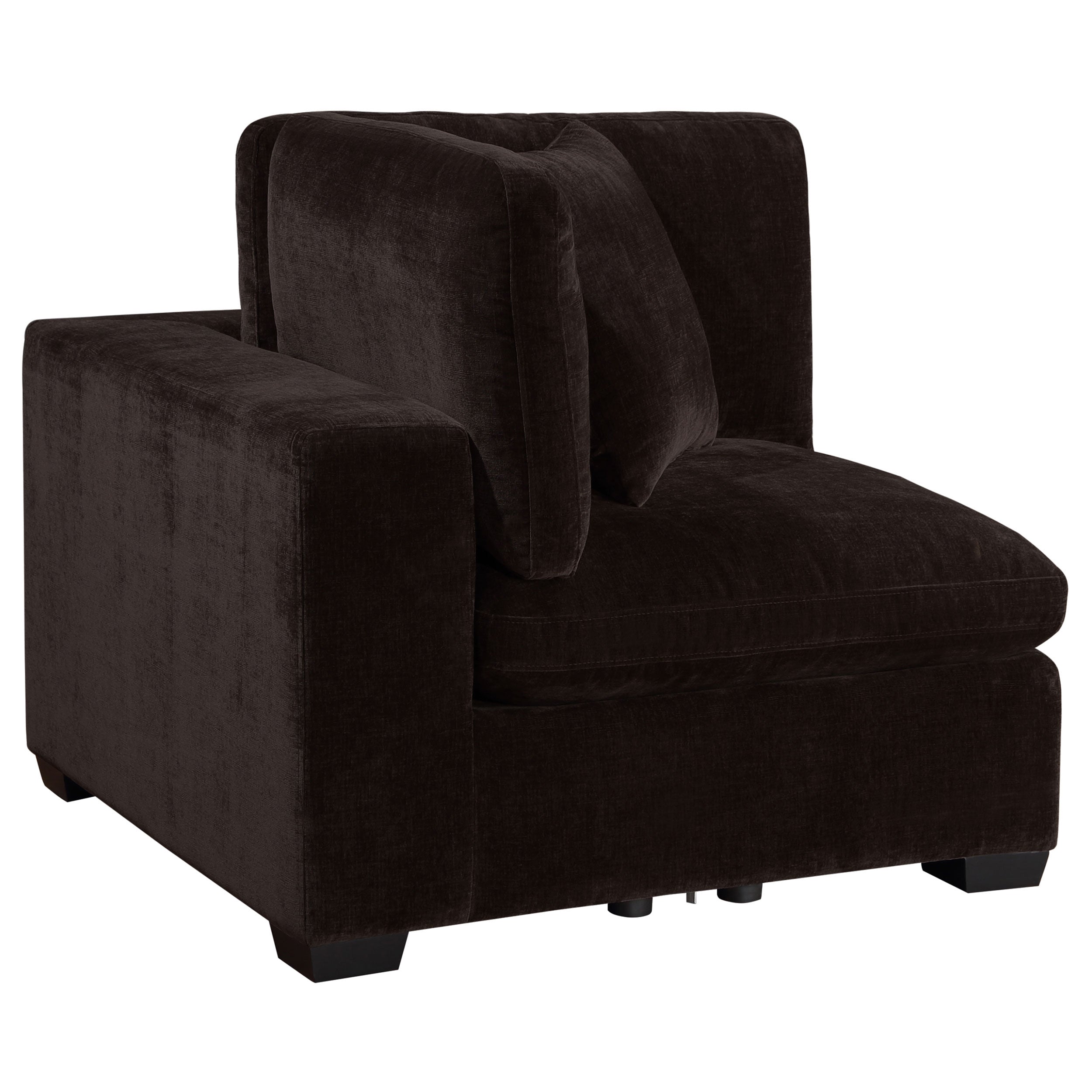 Lakeview Upholstered Corner Chair Dark Chocolate — view 1