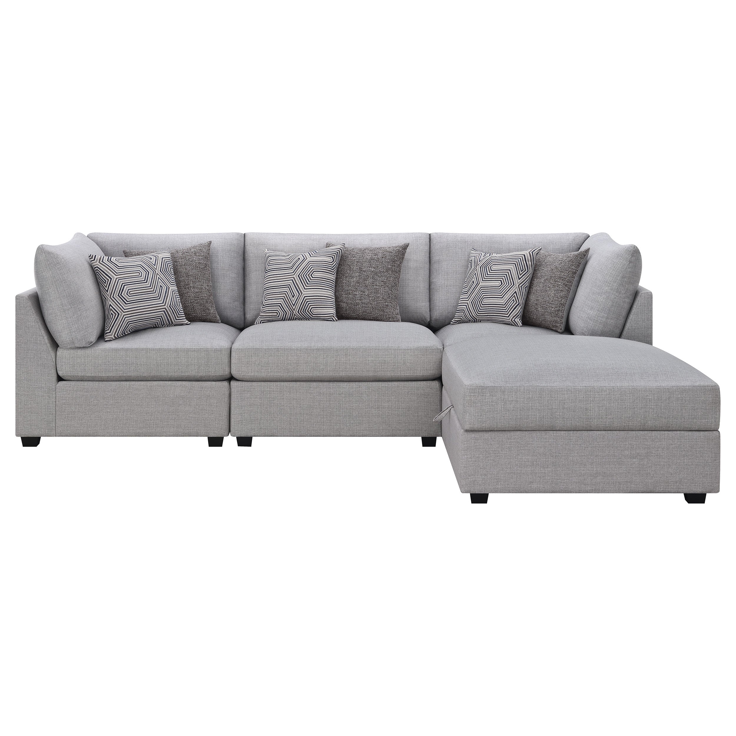 Cambria 4-piece Upholstered Modular Sectional Sofa Grey — view 4