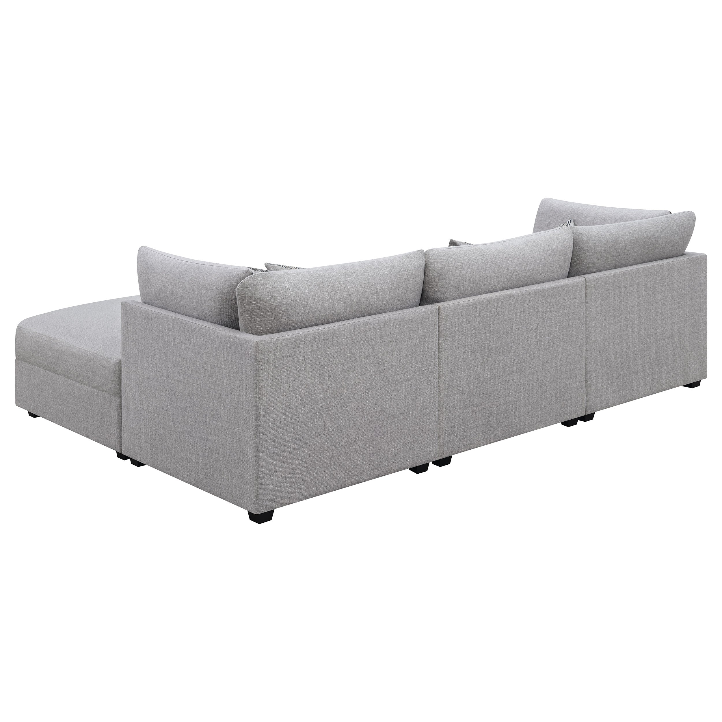 Cambria 4-piece Upholstered Modular Sectional Sofa Grey — view 5