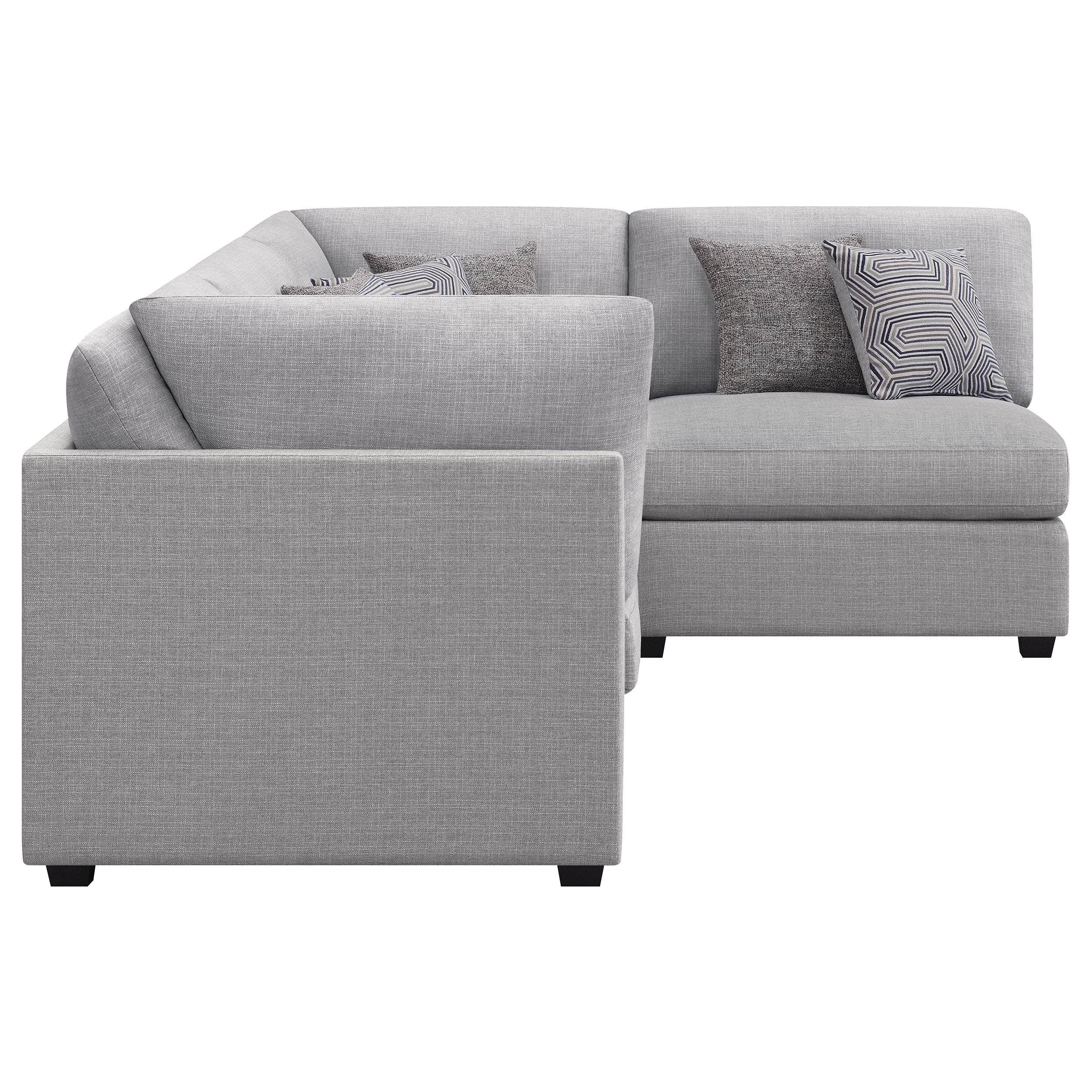 Cambria 4-piece Upholstered Modular Sectional Sofa Grey — view 5
