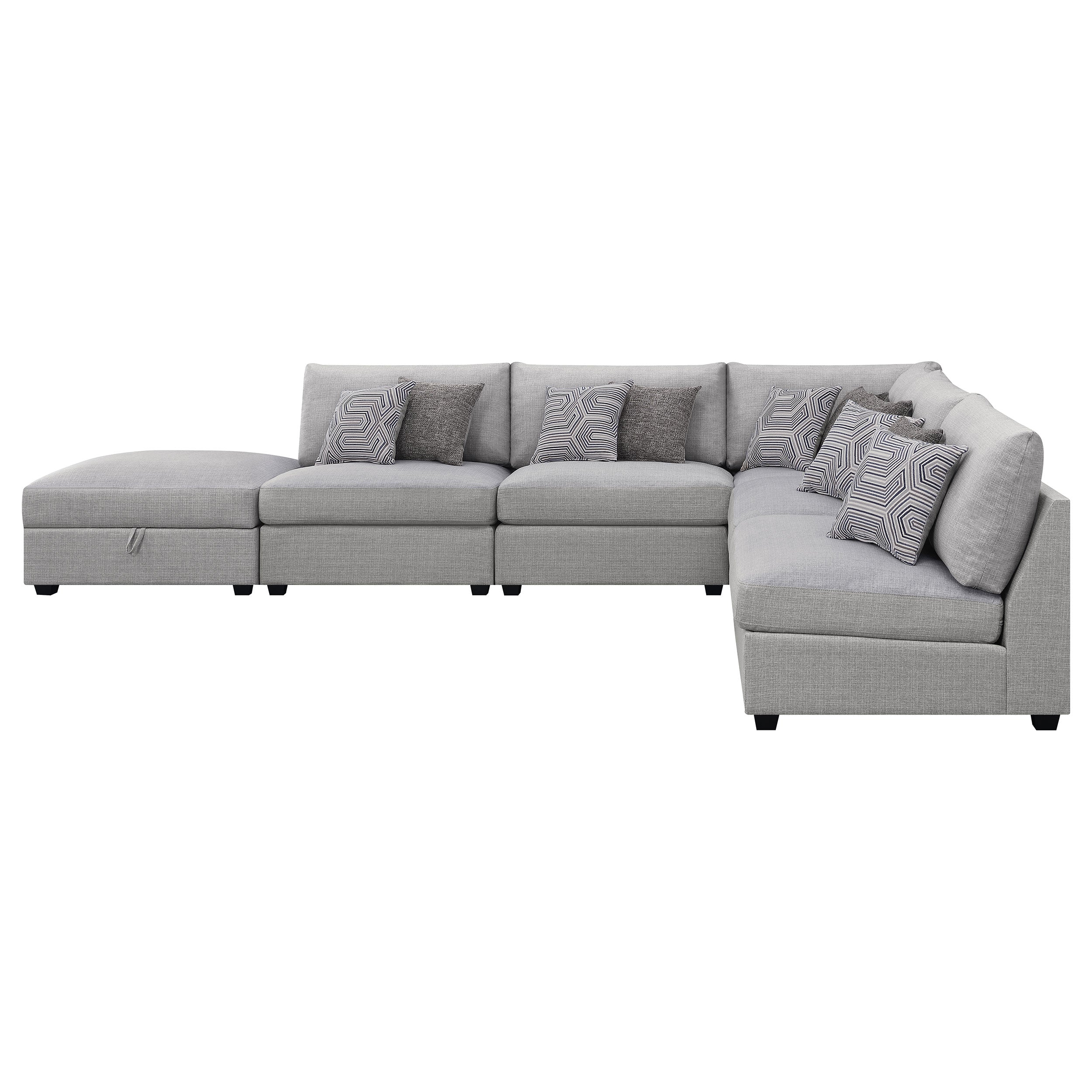 Cambria 6-piece Upholstered Modular Sectional Sofa Grey — view 3
