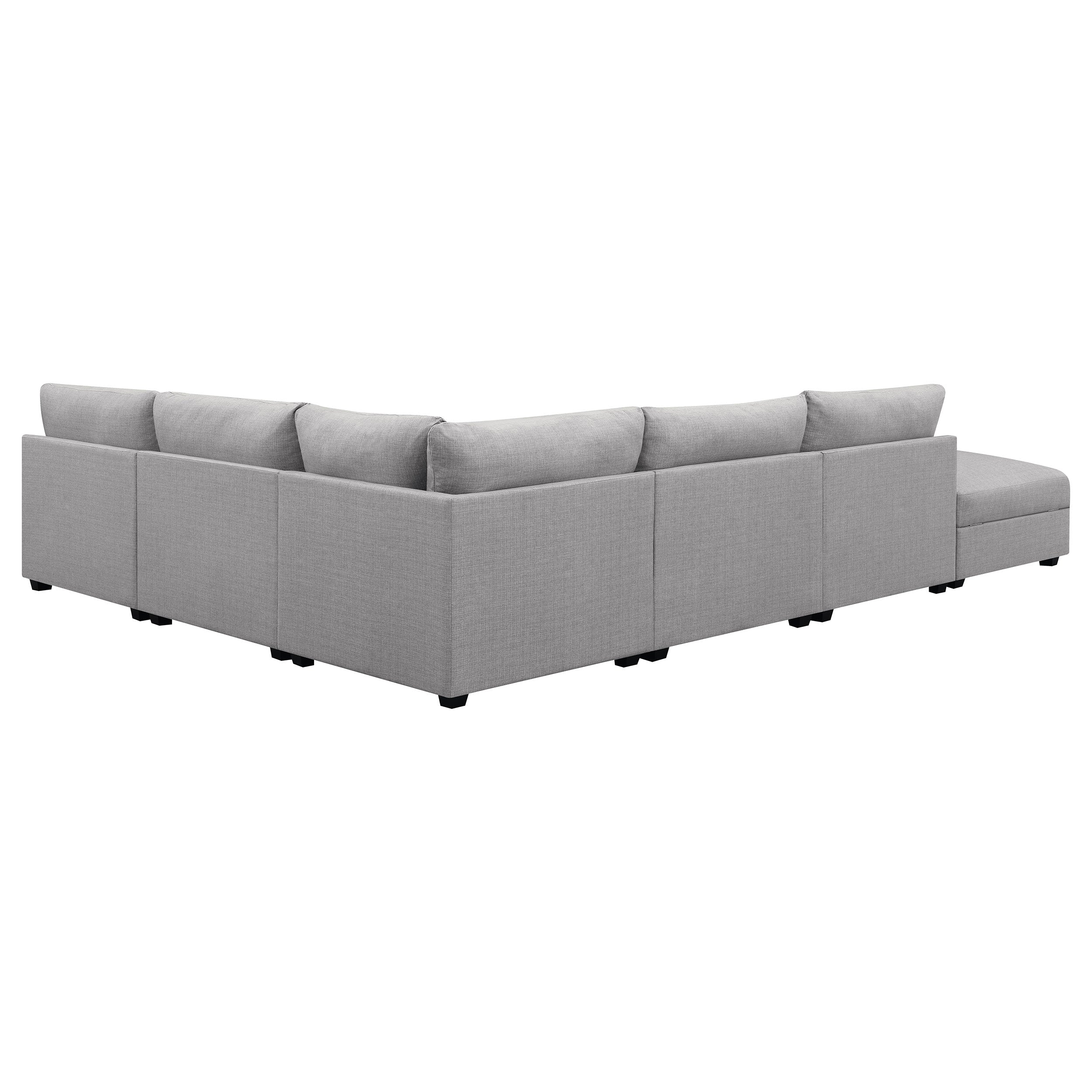 Cambria 6-piece Upholstered Modular Sectional Sofa Grey — view 4