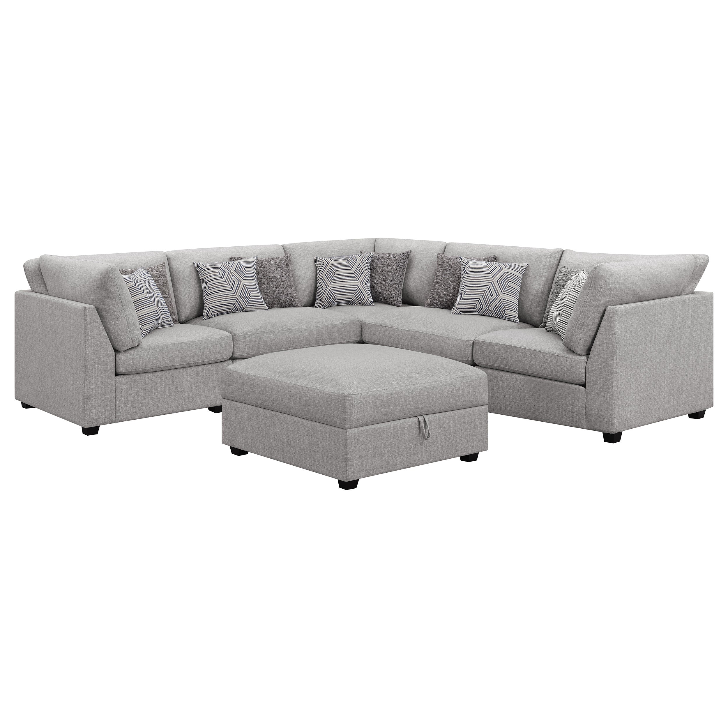 Cambria 6-piece Upholstered Modular Sectional Sofa Grey — view 2