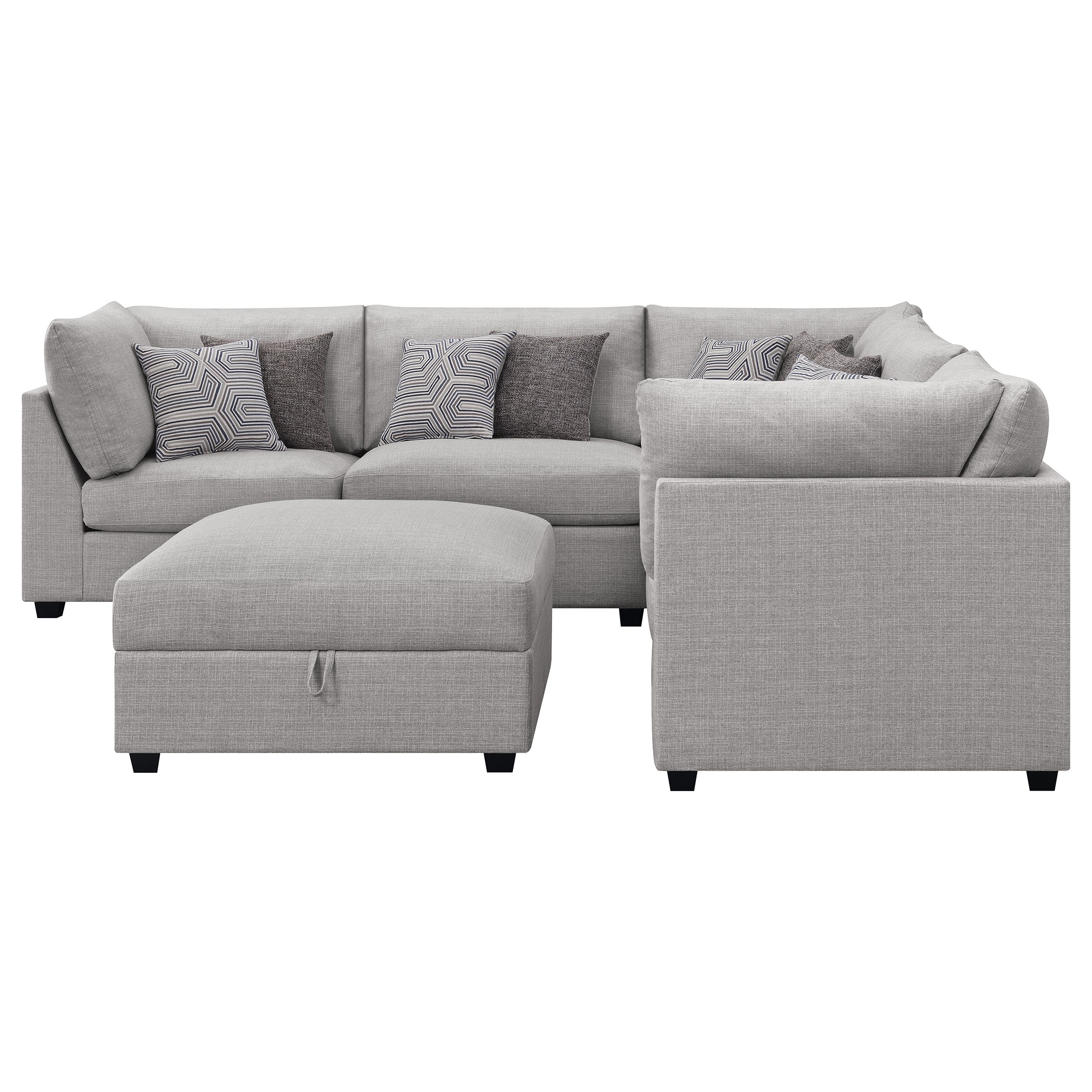 Cambria 6-piece Upholstered Modular Sectional Sofa Grey — view 3