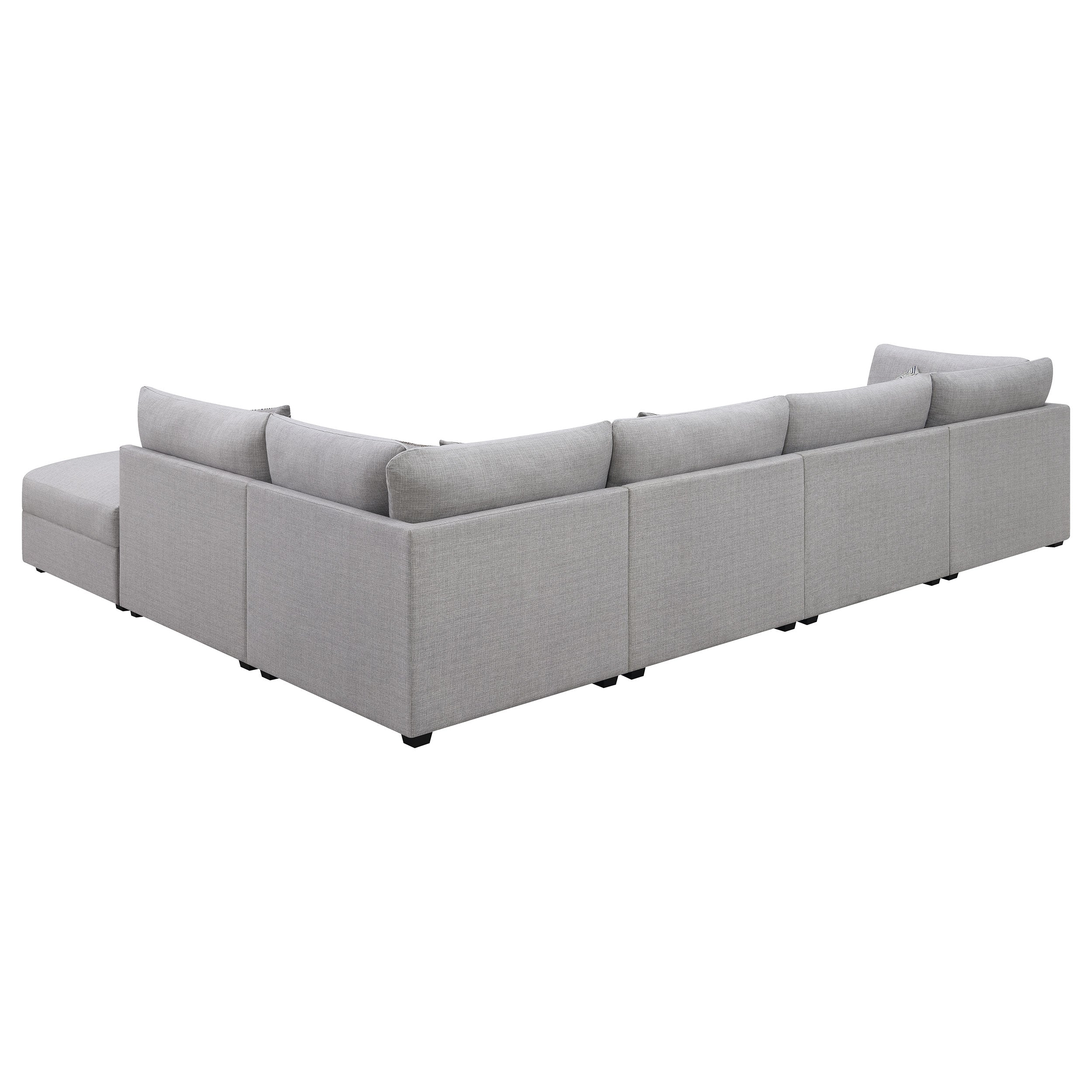 Cambria 6-piece Upholstered Modular Sectional Sofa Grey — view 4