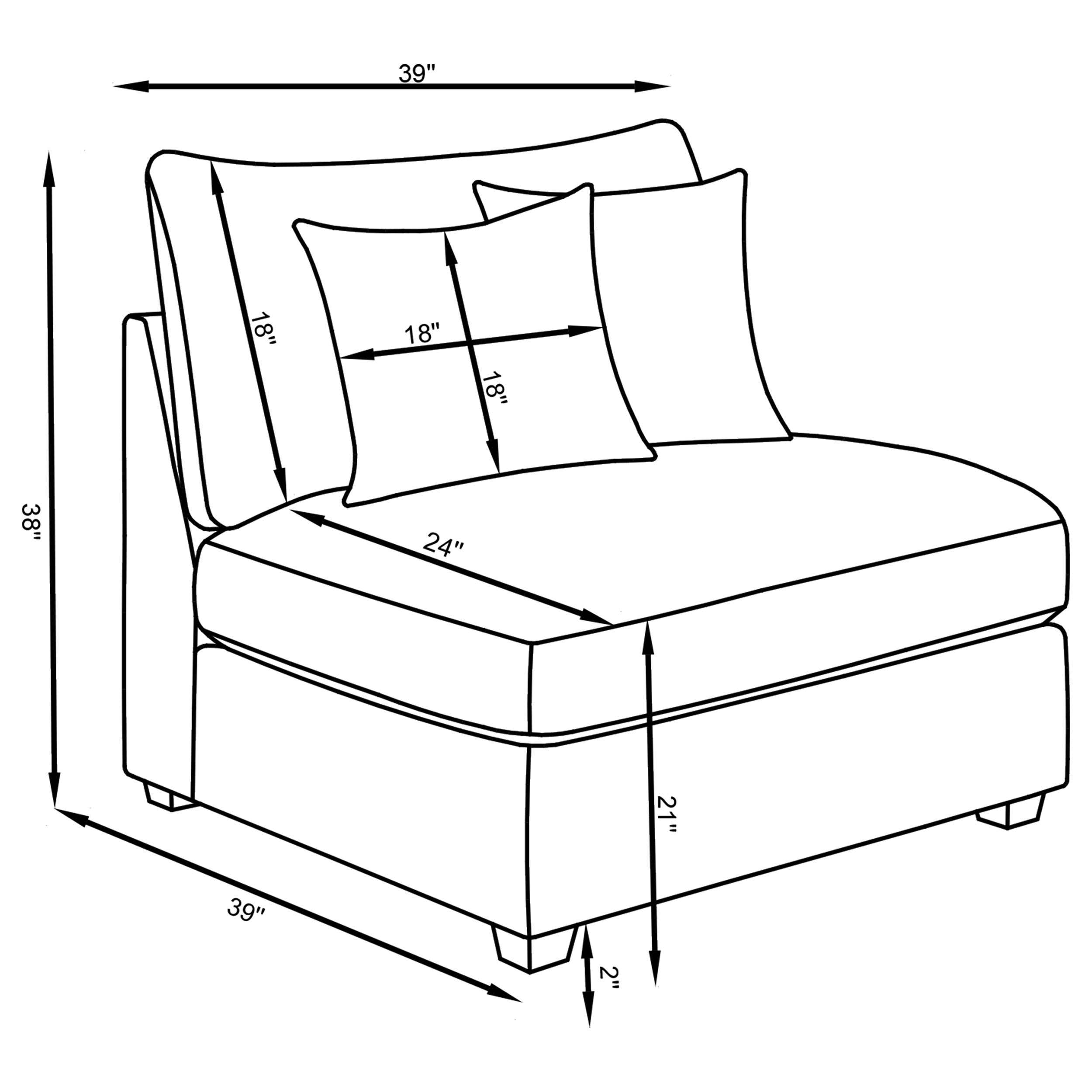 Cambria 6-piece Upholstered Modular Sectional Sofa Grey — view 12