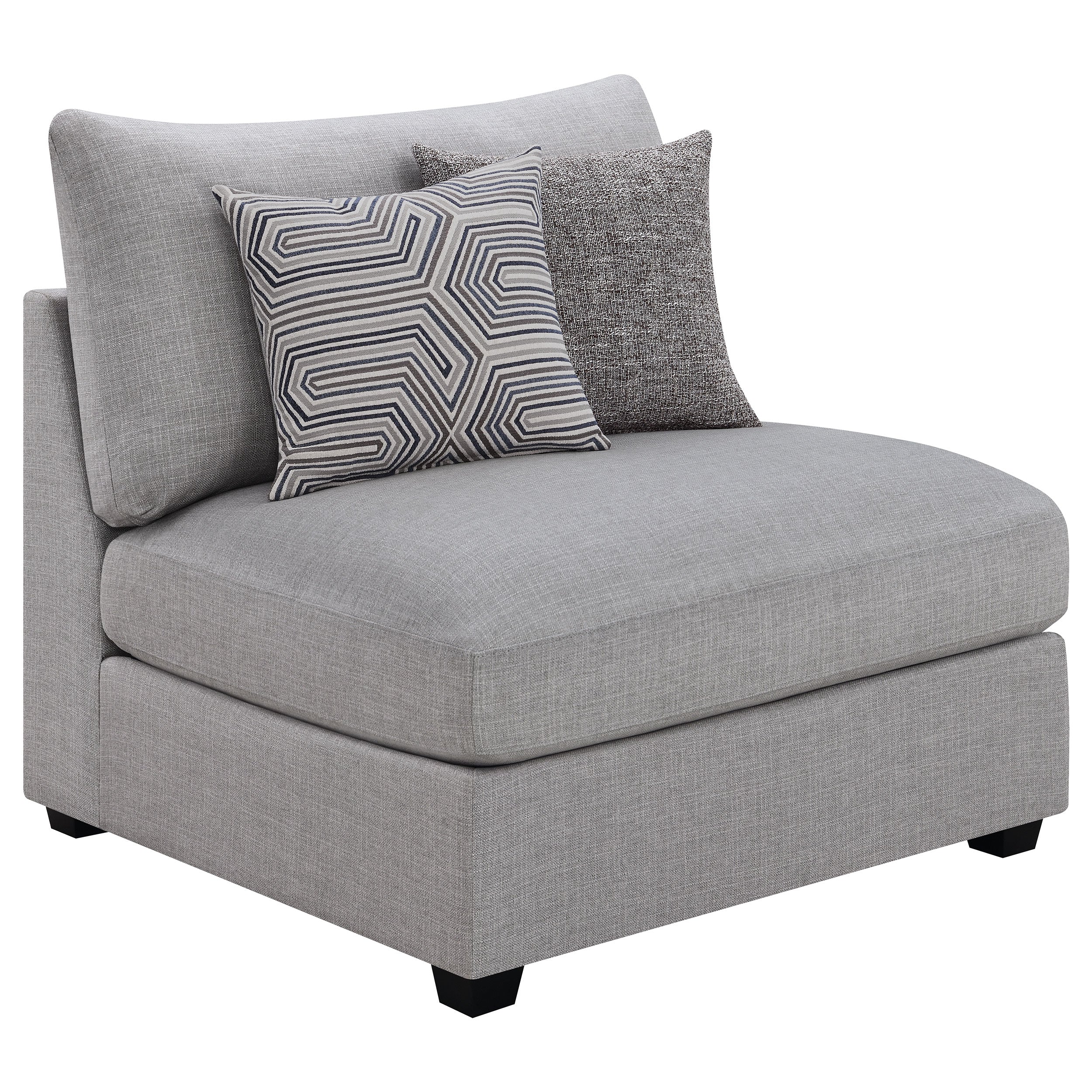Cambria Upholstered Armless Chair Grey — view 1
