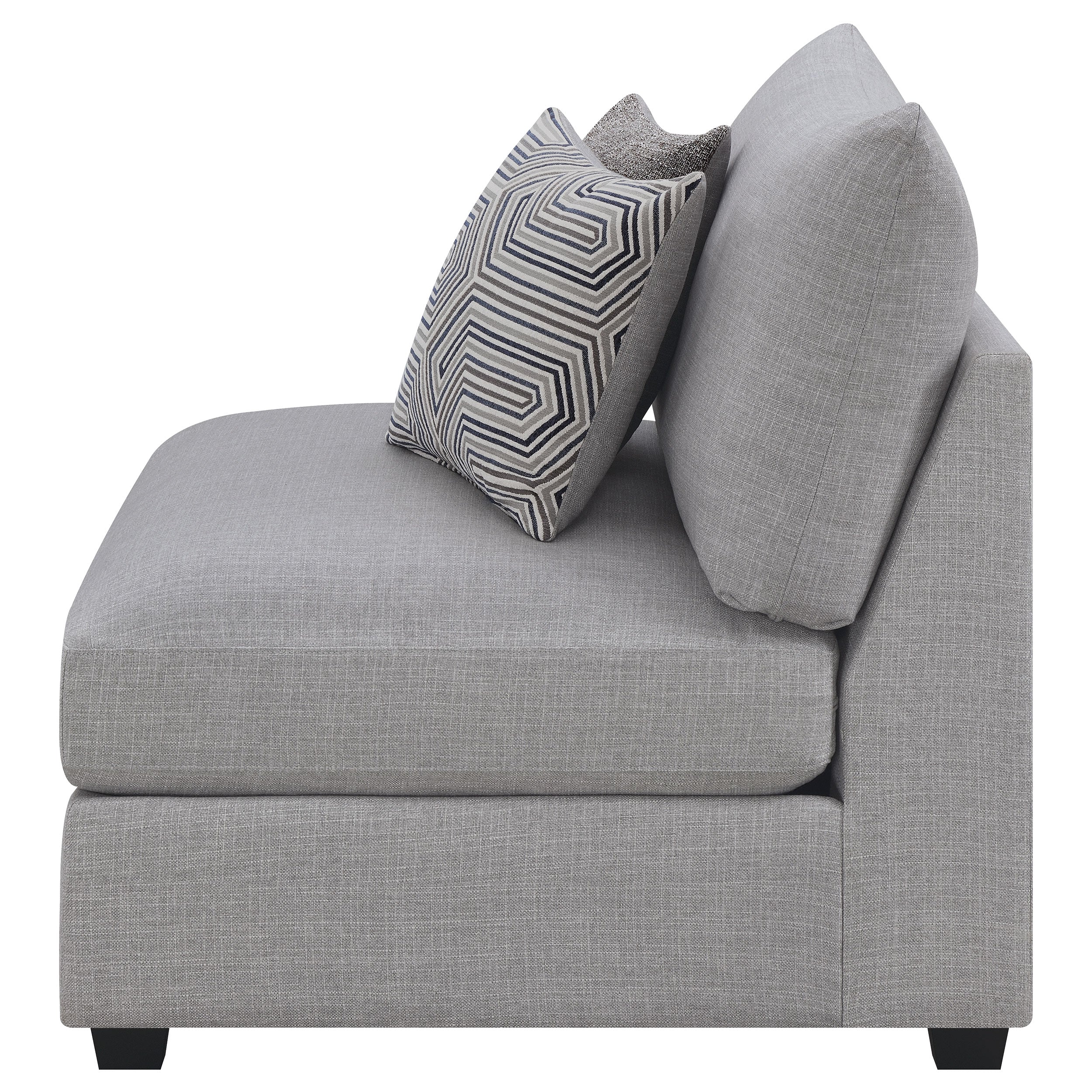 Cambria Upholstered Armless Chair Grey — view 5