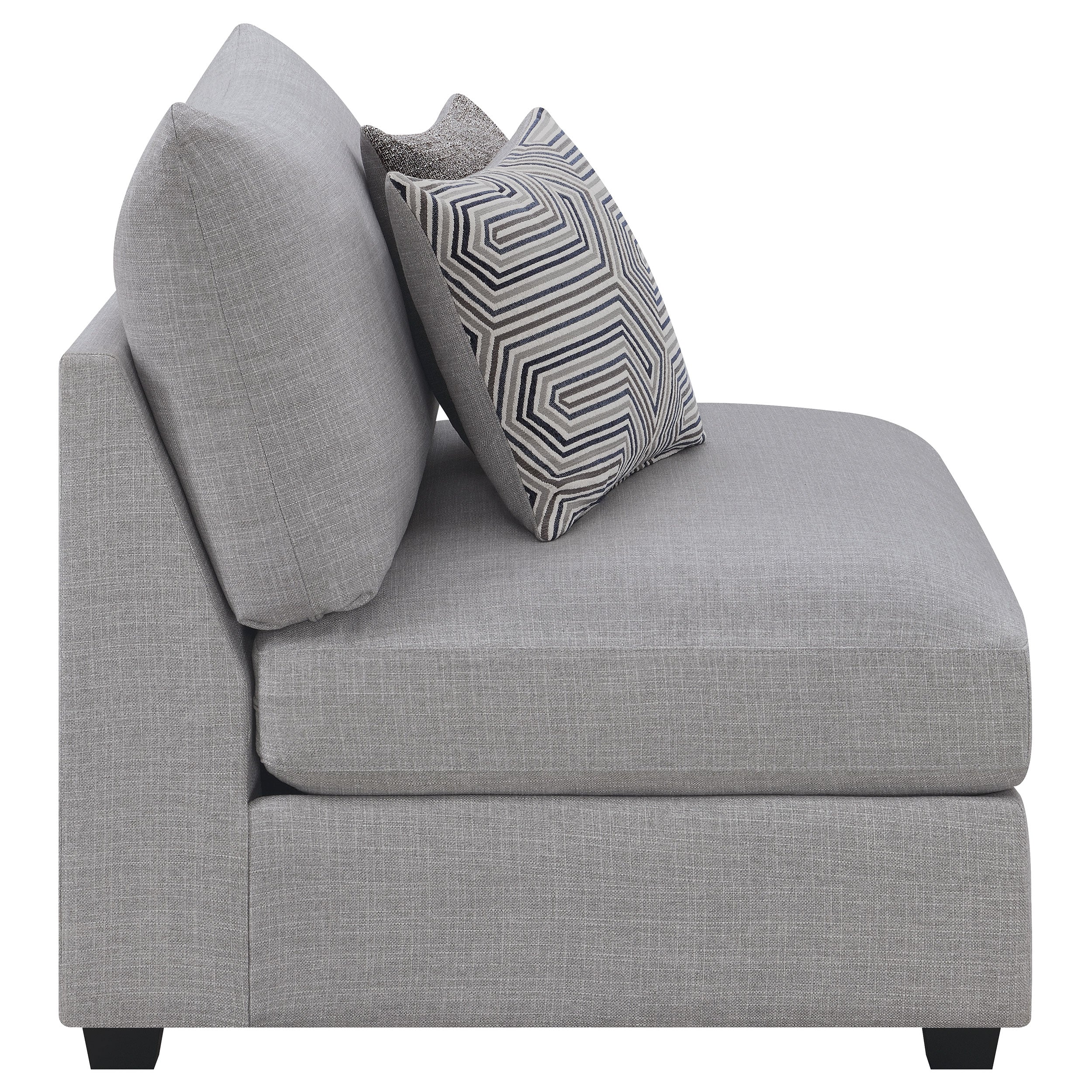 Cambria Upholstered Armless Chair Grey — view 9