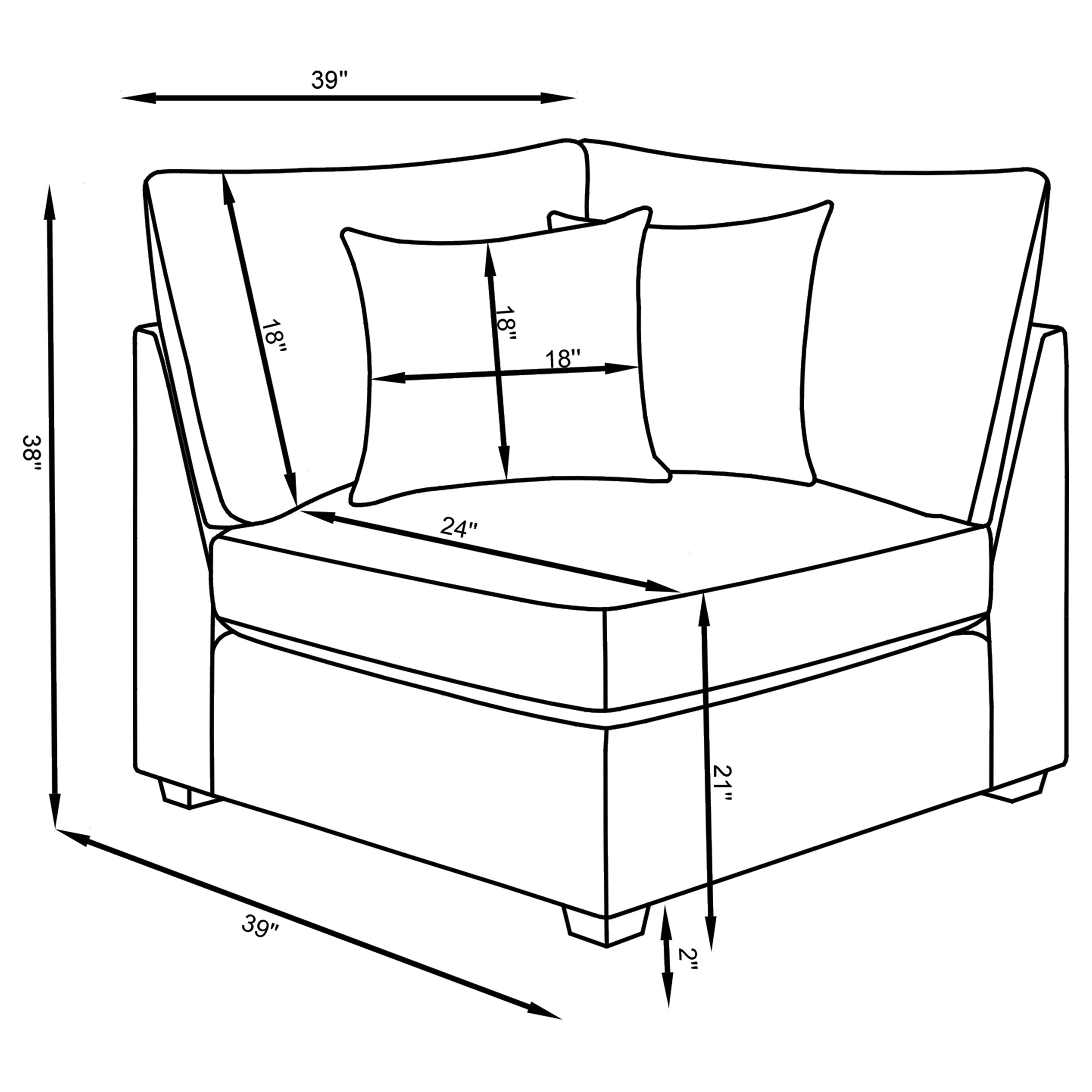 Cambria Upholstered Corner Grey — view 11