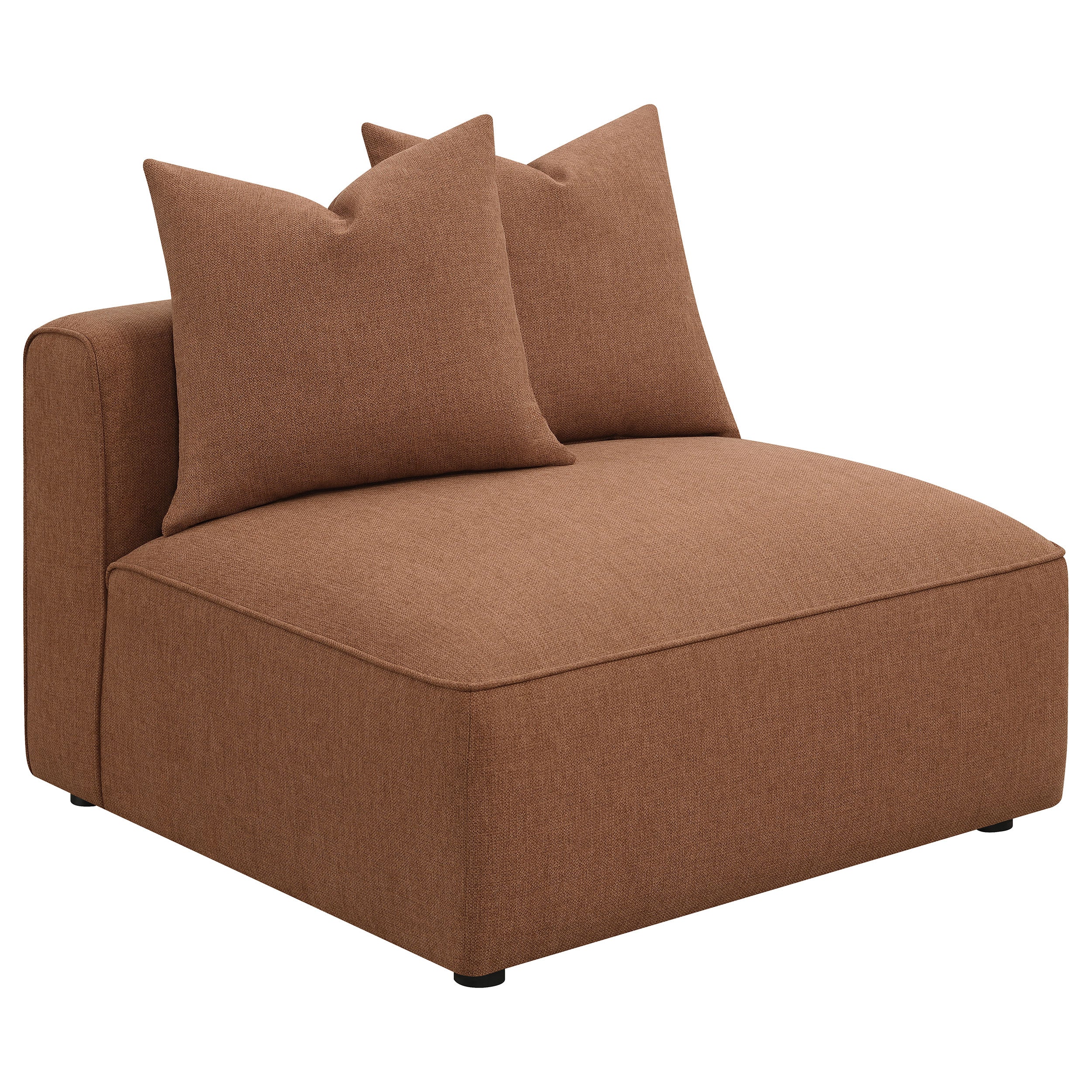Jennifer Upholstered Armless Chair Terracotta — view 1