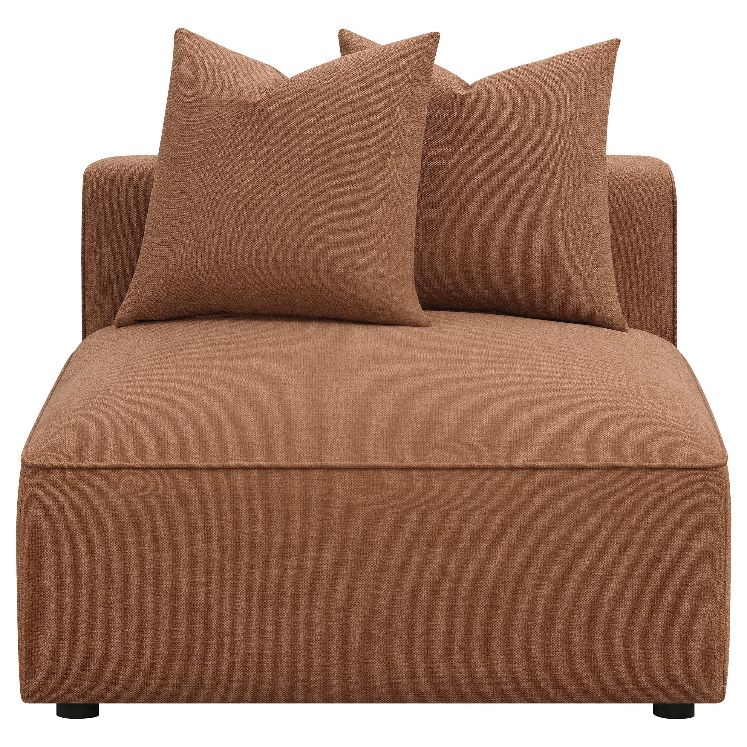 Jennifer Upholstered Armless Chair Terracotta — view 3