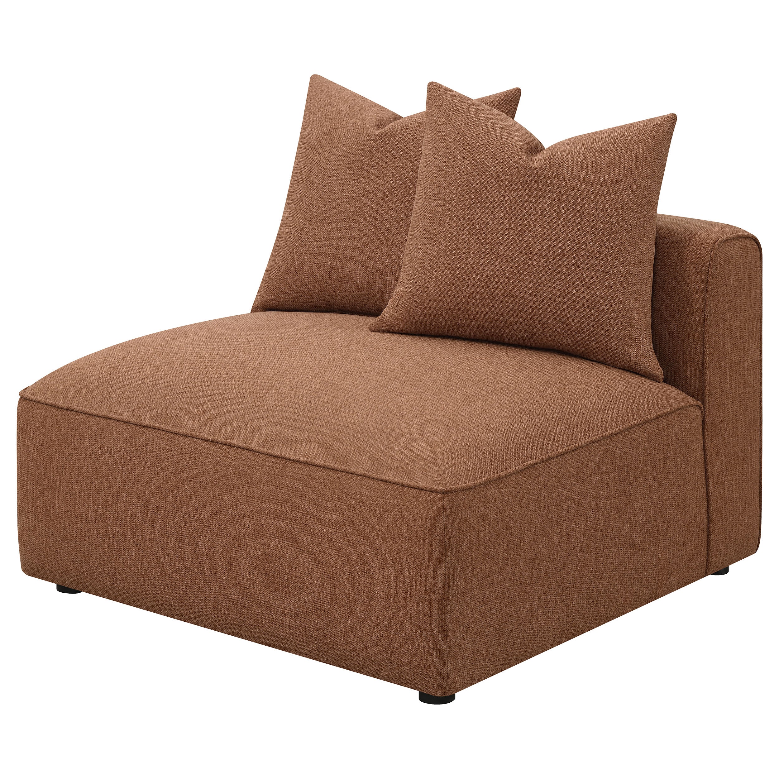 Jennifer Upholstered Armless Chair Terracotta — view 4