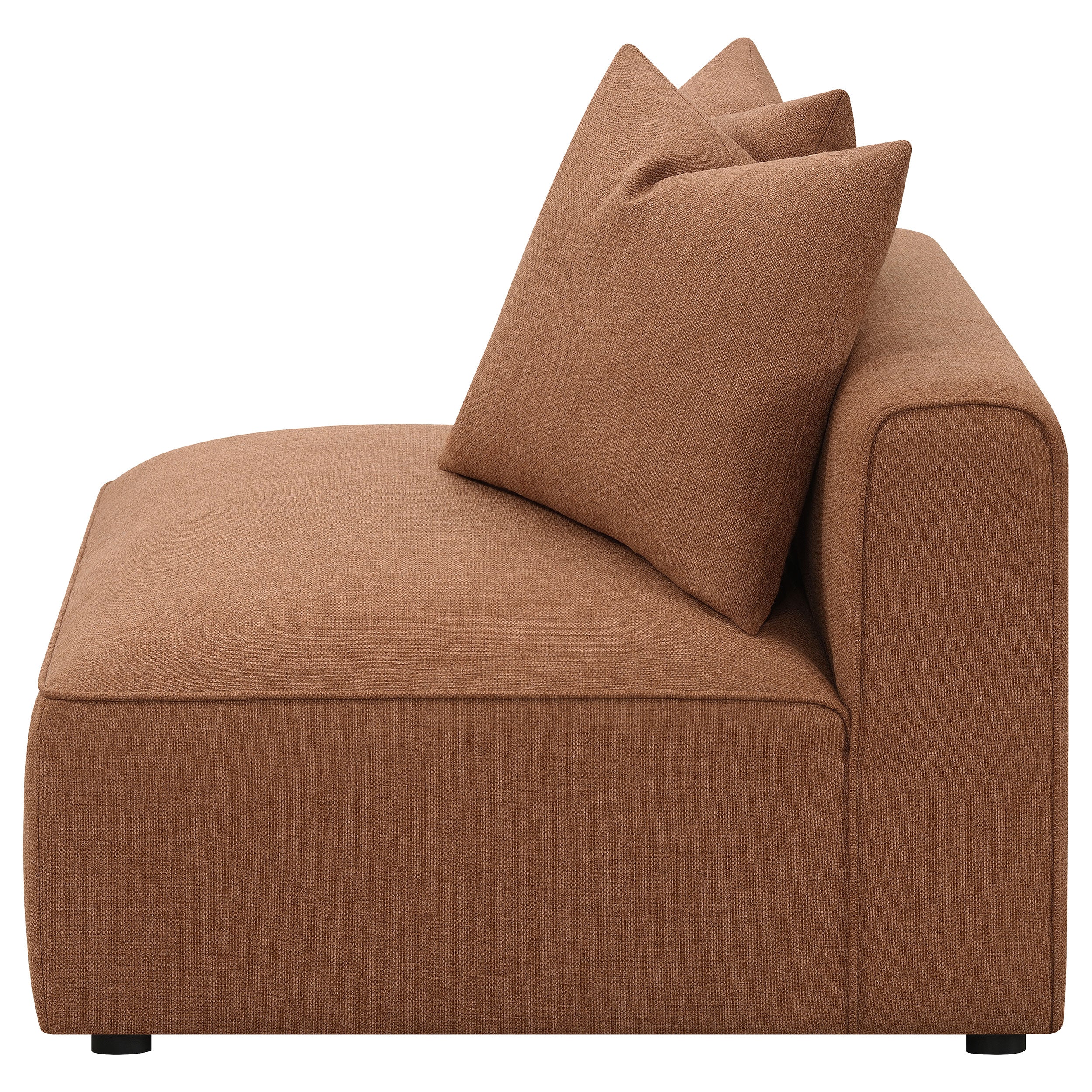 Jennifer Upholstered Armless Chair Terracotta — view 5