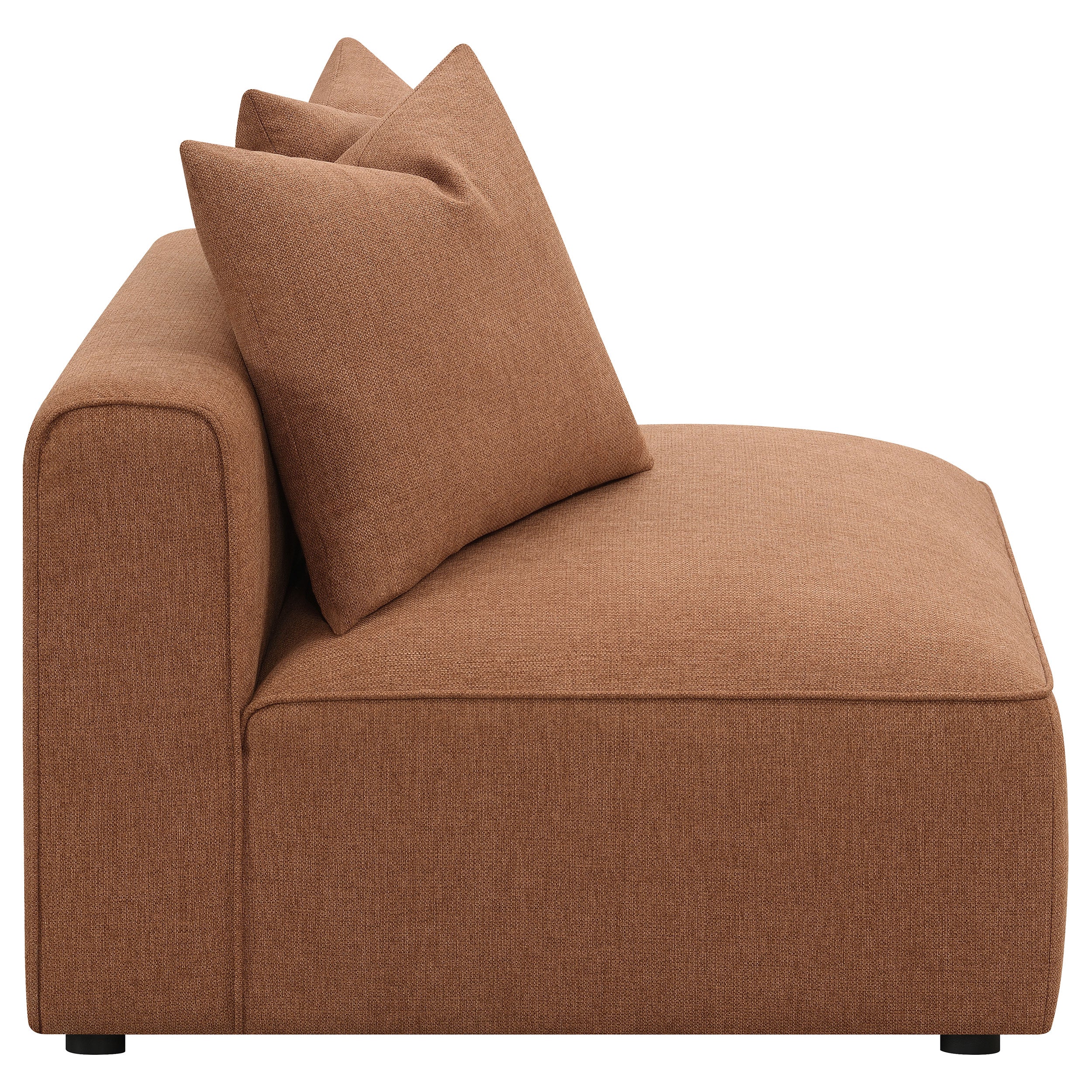 Jennifer Upholstered Armless Chair Terracotta — view 8