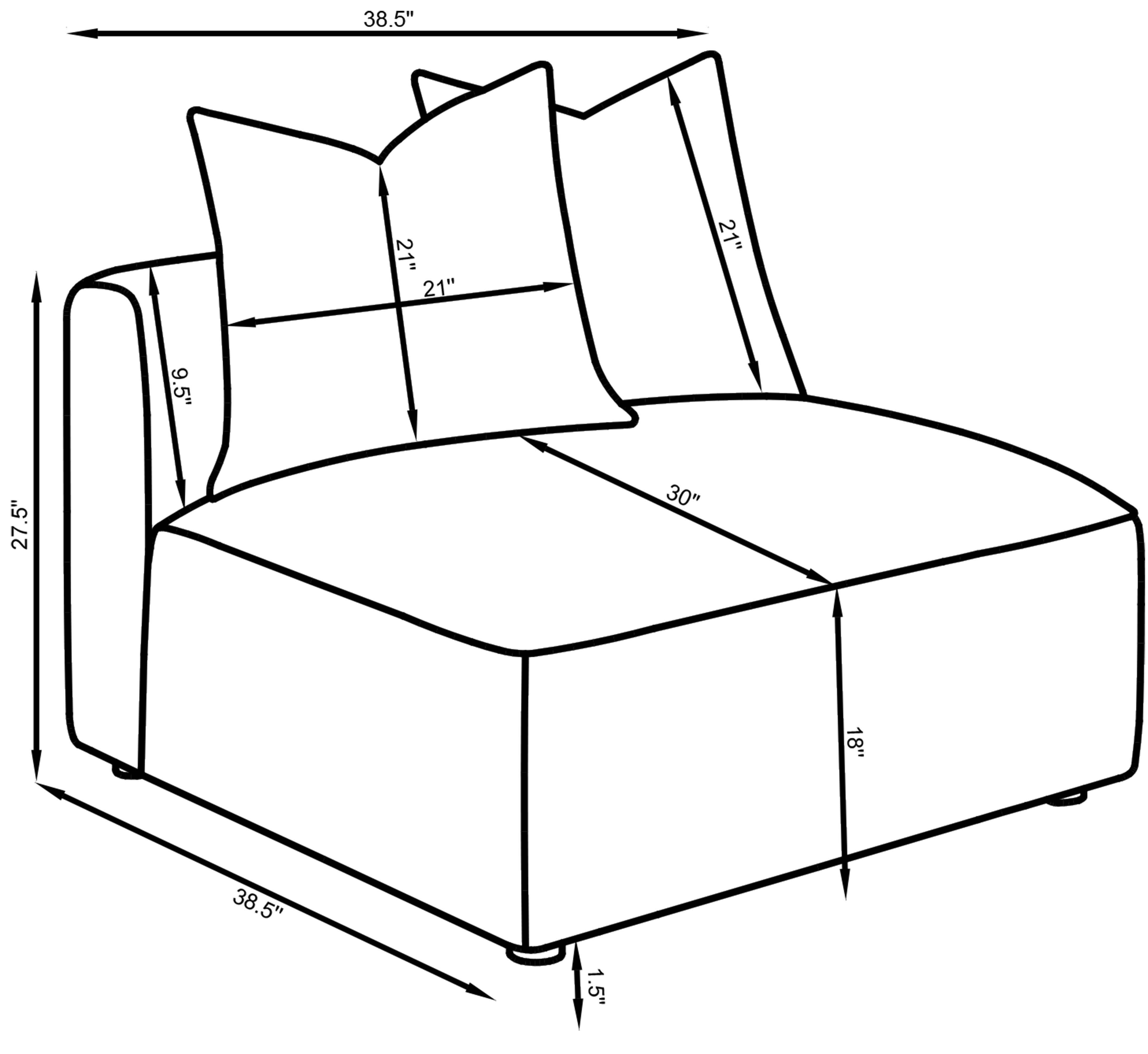 Jennifer Upholstered Armless Chair Terracotta — view 10