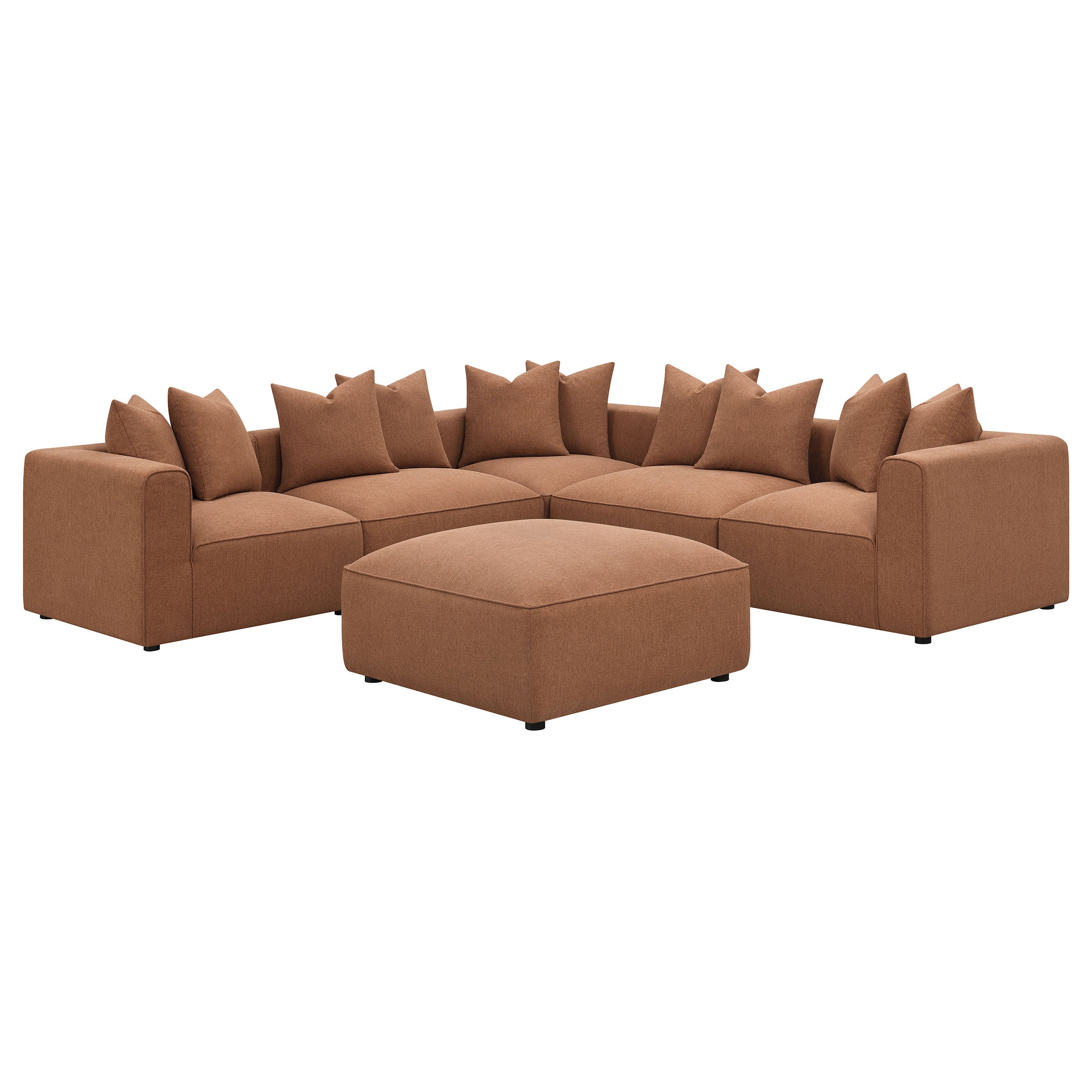 Jennifer Upholstered Armless Chair Terracotta — view 15
