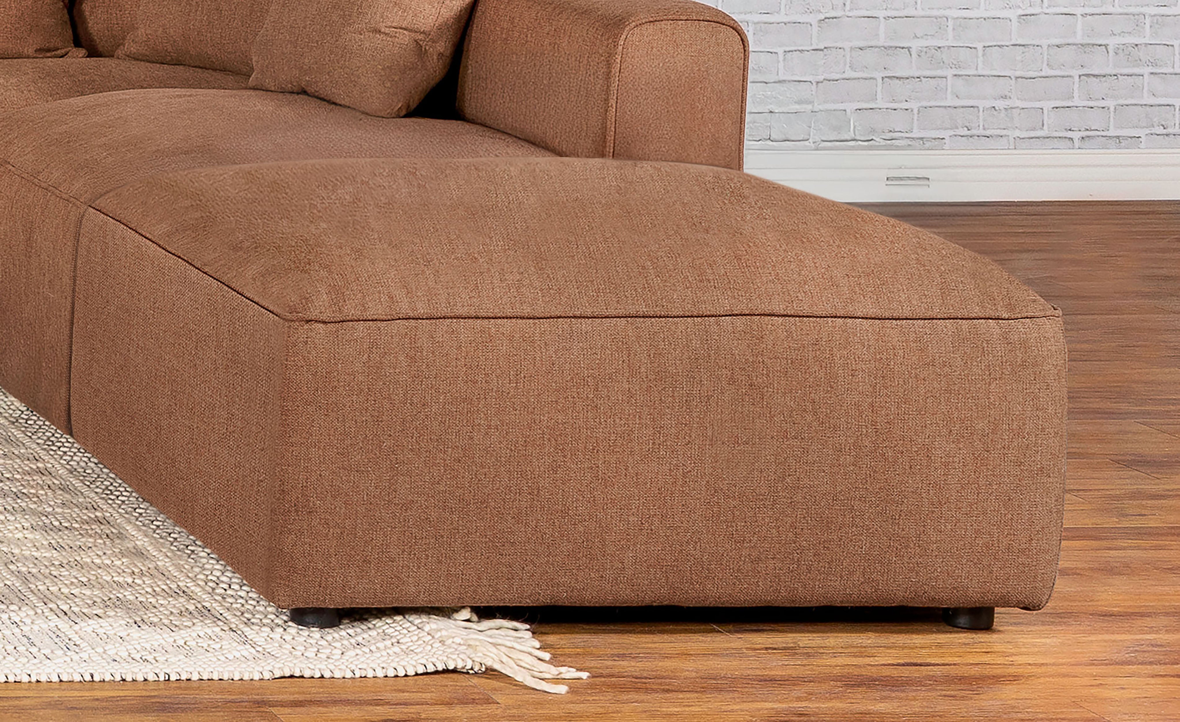 Jennifer Square Upholstered Ottoman Terracotta — view 2