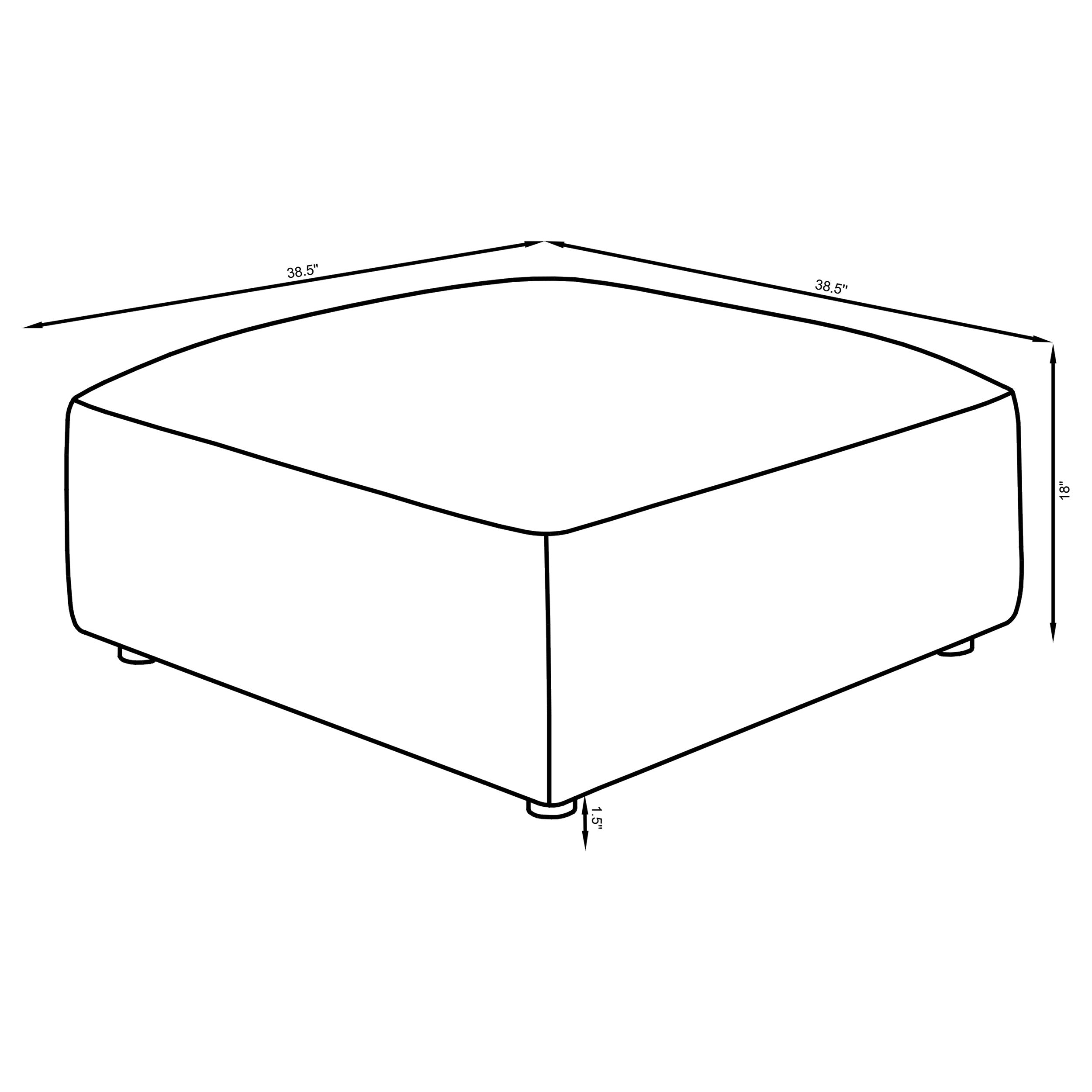 Jennifer Square Upholstered Ottoman Terracotta — view 5