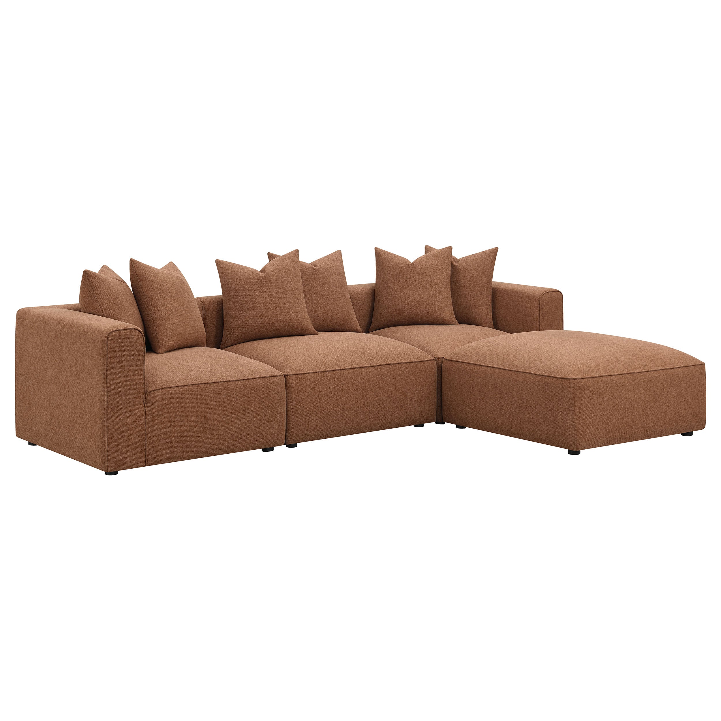Jennifer Square Upholstered Ottoman Terracotta — view 6