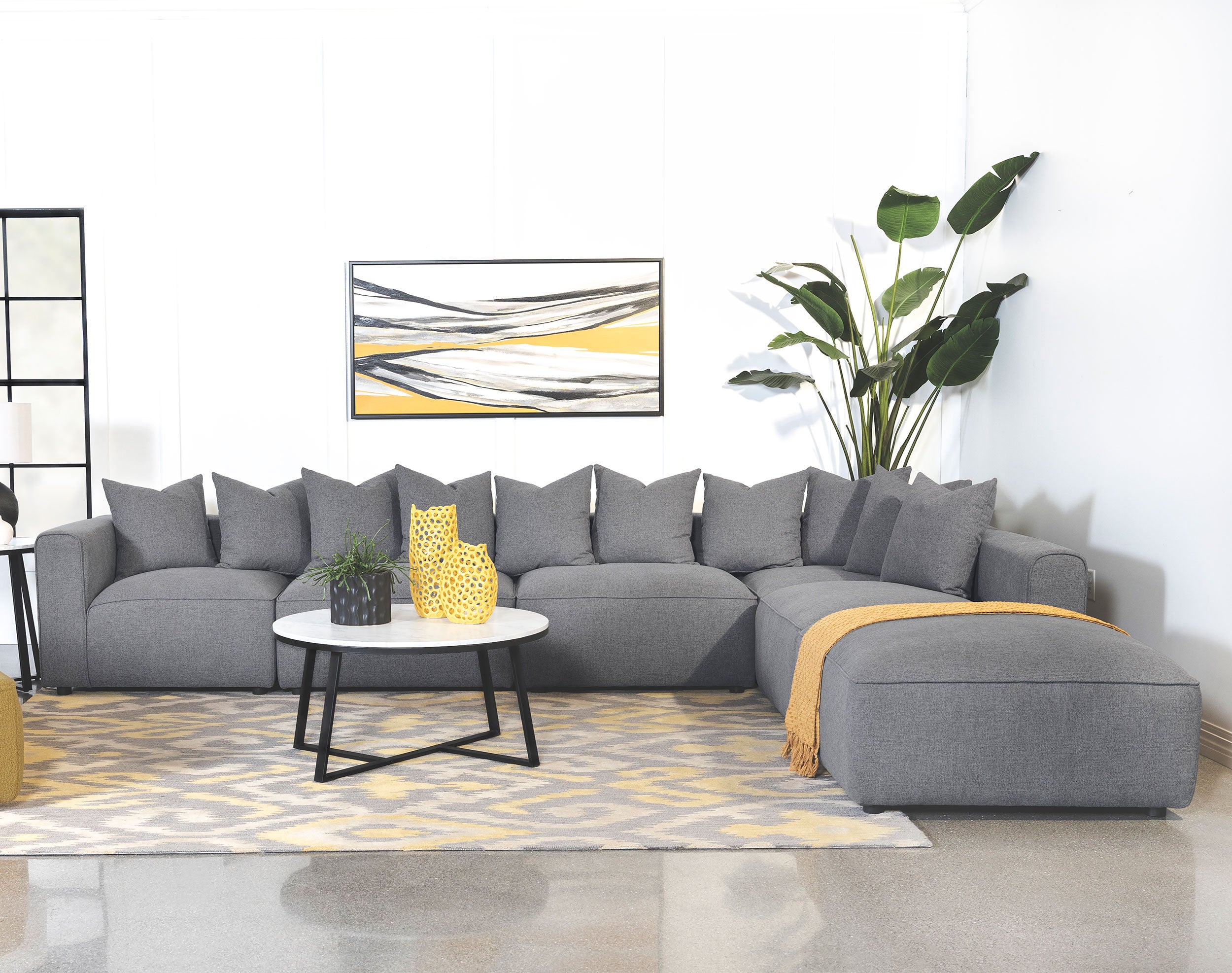 Jennifer 6-piece Upholstered Modular Sectional Grey — view 1