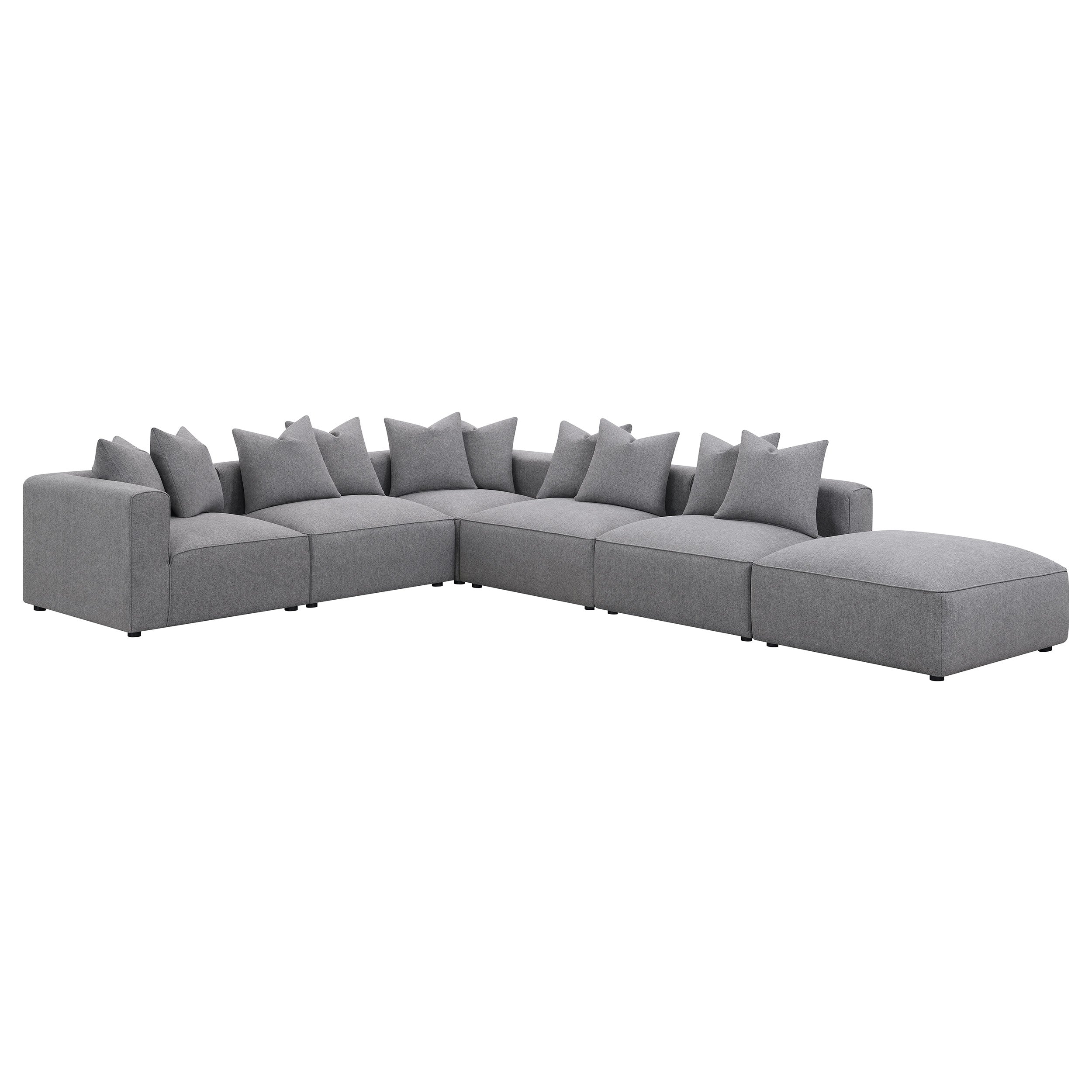 Jennifer 6-piece Upholstered Modular Sectional Grey — view 3