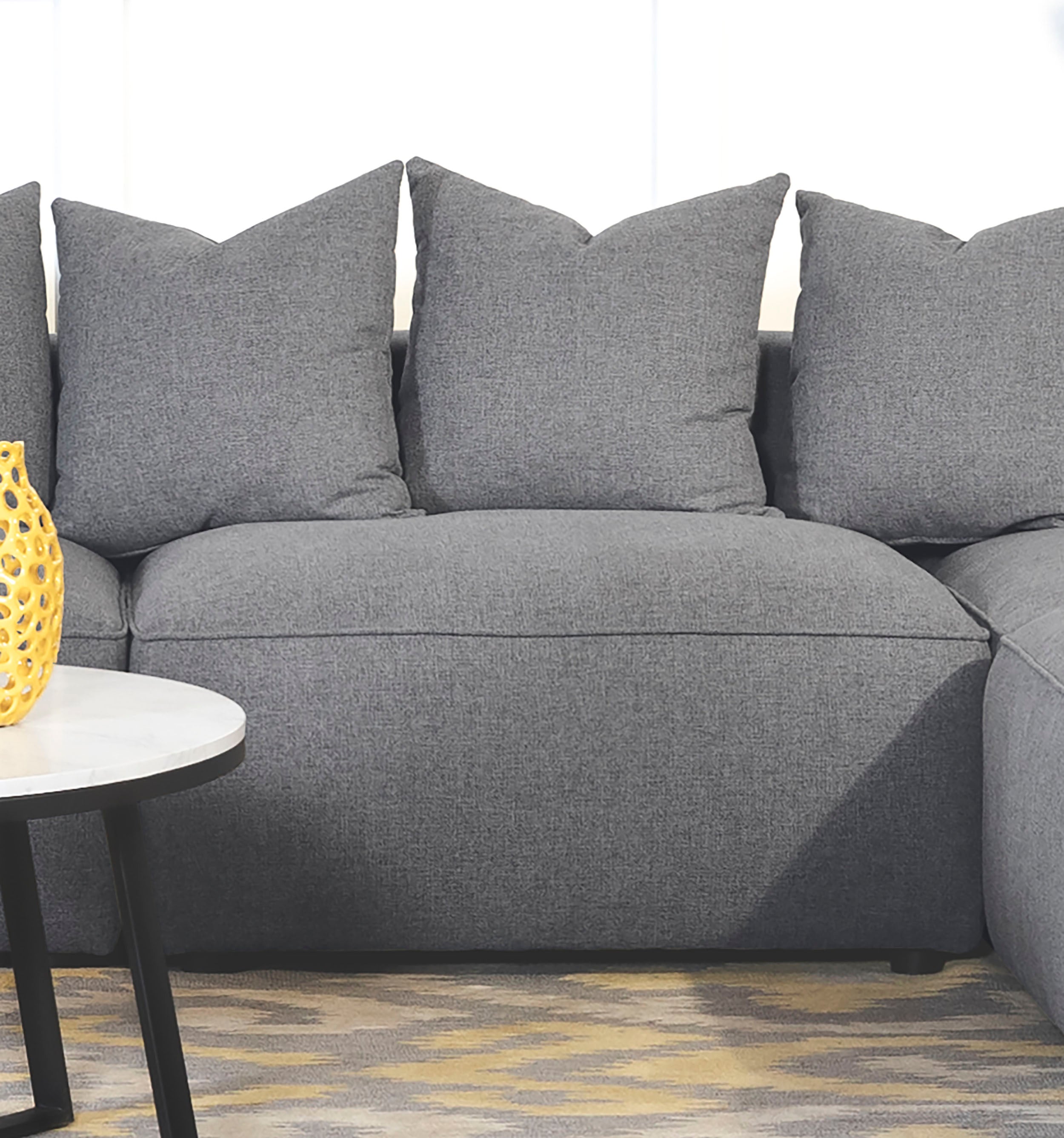 Jennifer Upholstered Armless Chair Grey — view 2