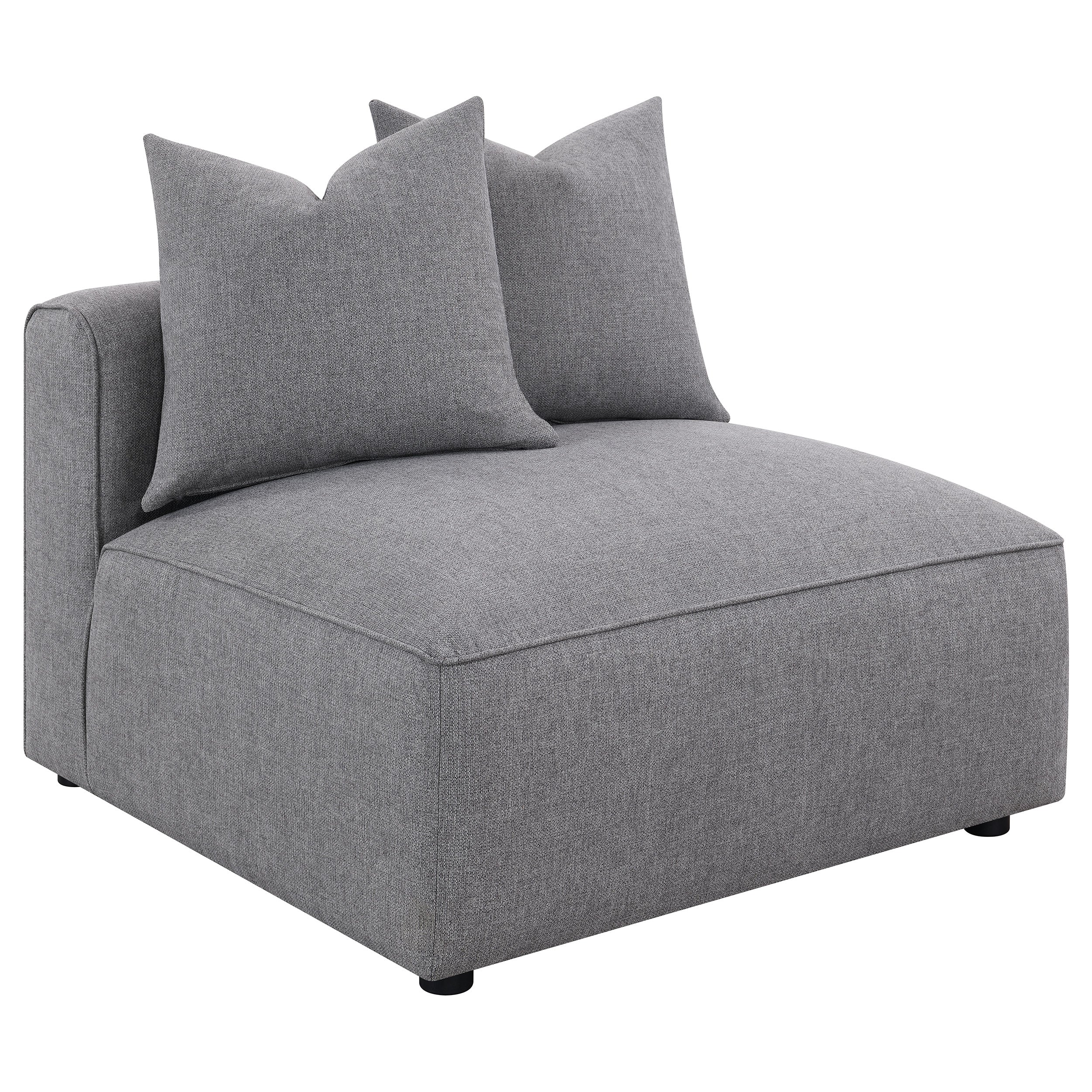 Jennifer Upholstered Armless Chair Grey — view 1
