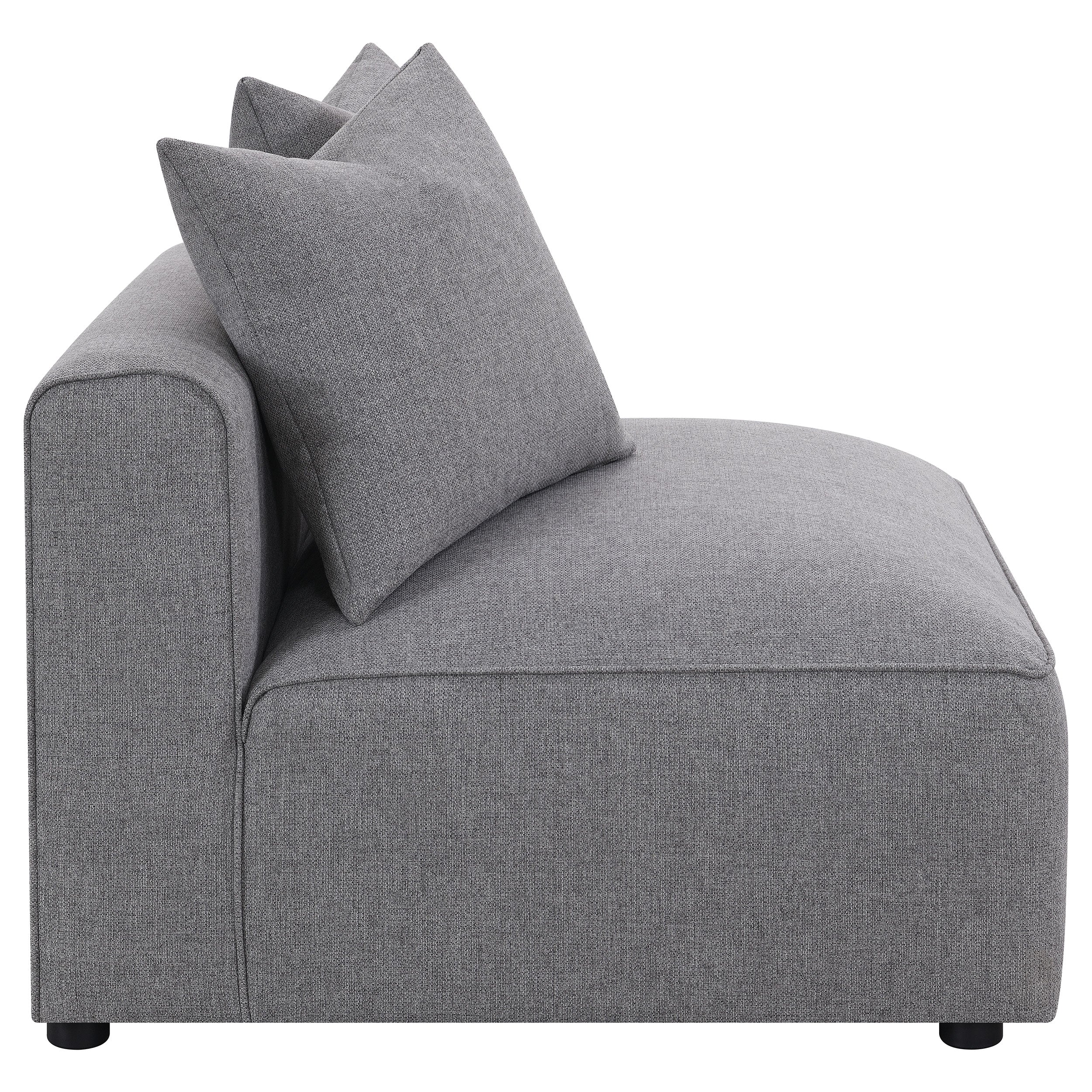 Jennifer Upholstered Armless Chair Grey — view 8