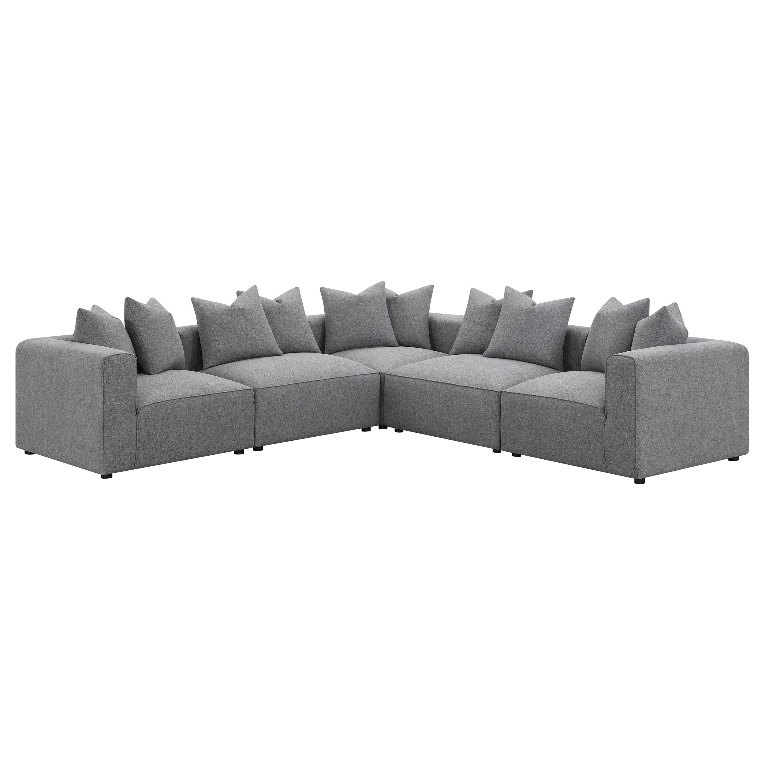 Jennifer Upholstered Armless Chair Grey — view 14
